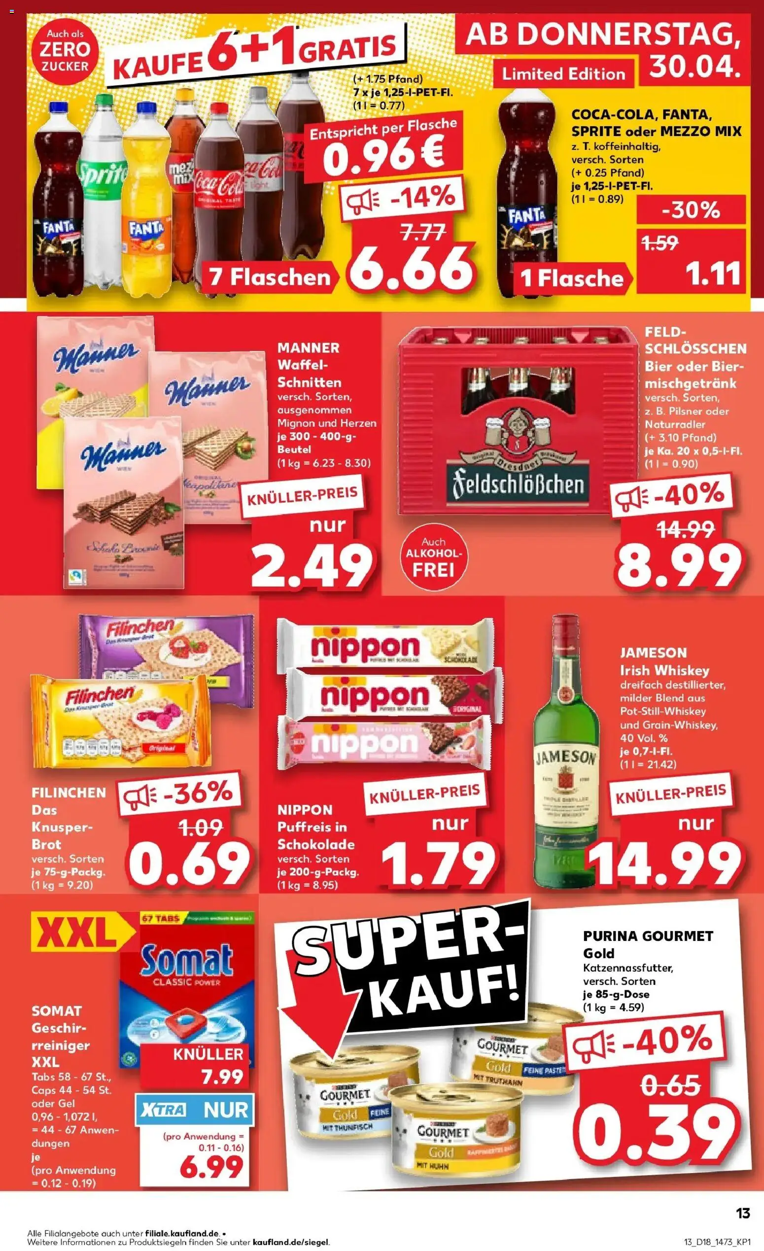 Kaufland Prospekt Aschersleben	 – gültig ab 30.04.2026 | Seite: 13 | Produkte: Mezzo mix, Schokolade, Jameson, Oder mezzo mix