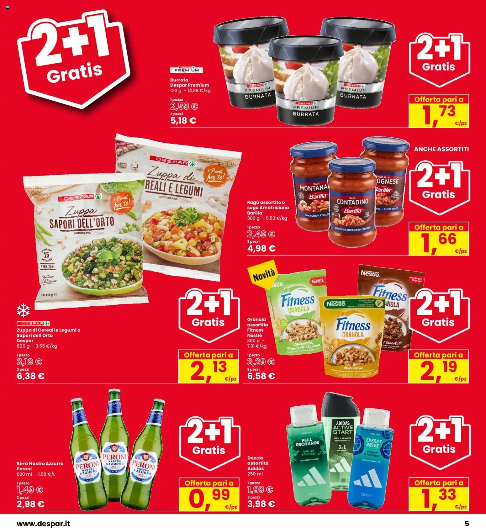 Volantino Eurospar del 24/09/2026 | Pagina: 5 | Prodotti: Cereali, Barilla, Mandorle, Sugo