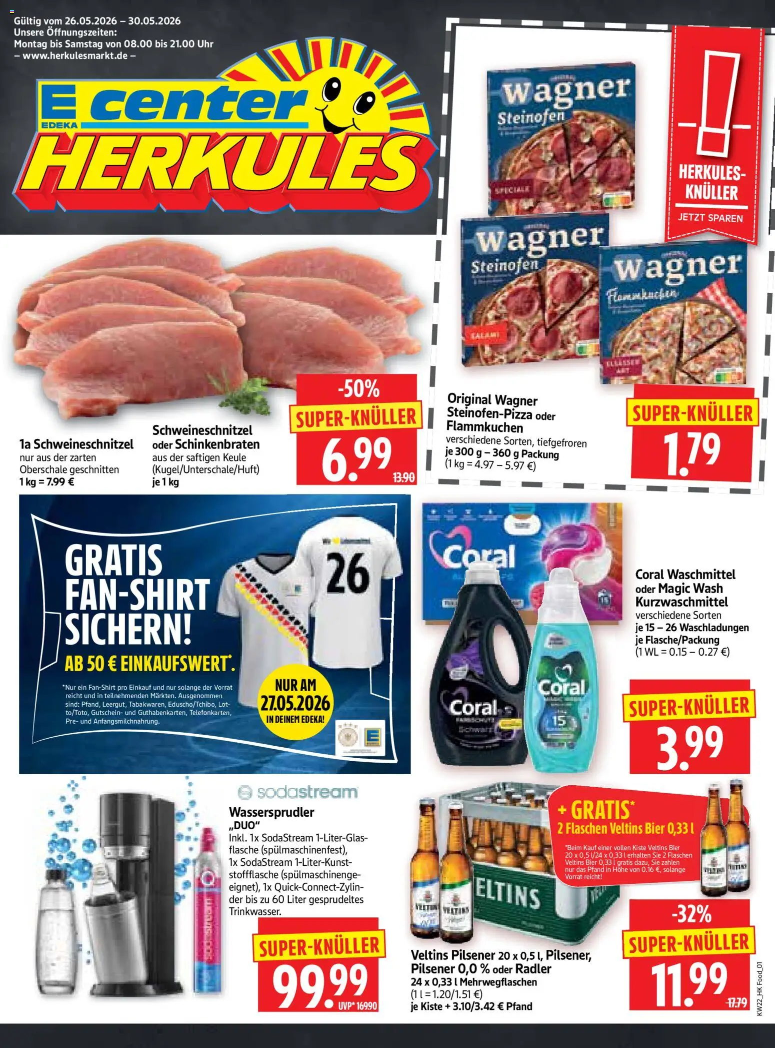 HERKULES Prospekt – gültig ab 26.05.2026 | Seite: 1 | Produkte: Bier, Coral, Waschmittel, Veltins