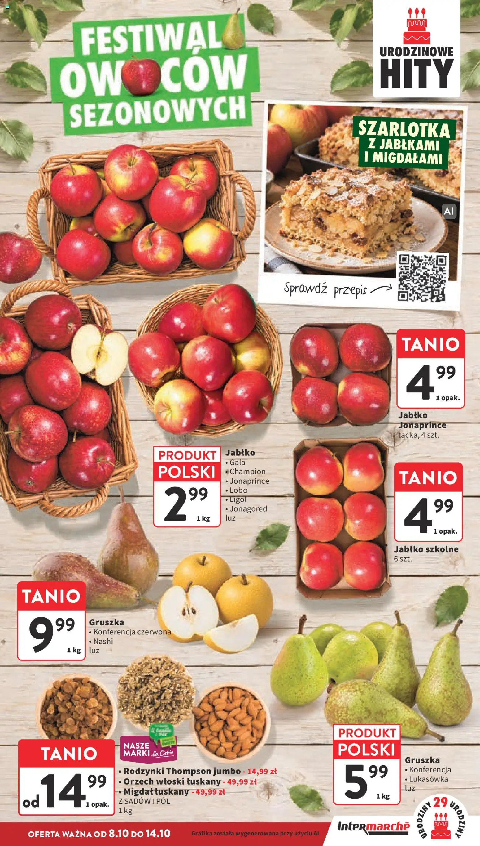 Intermarche gazetka od 08.10.2026 | Strona: 11 | Produkty: Gruszka, Rodzynki