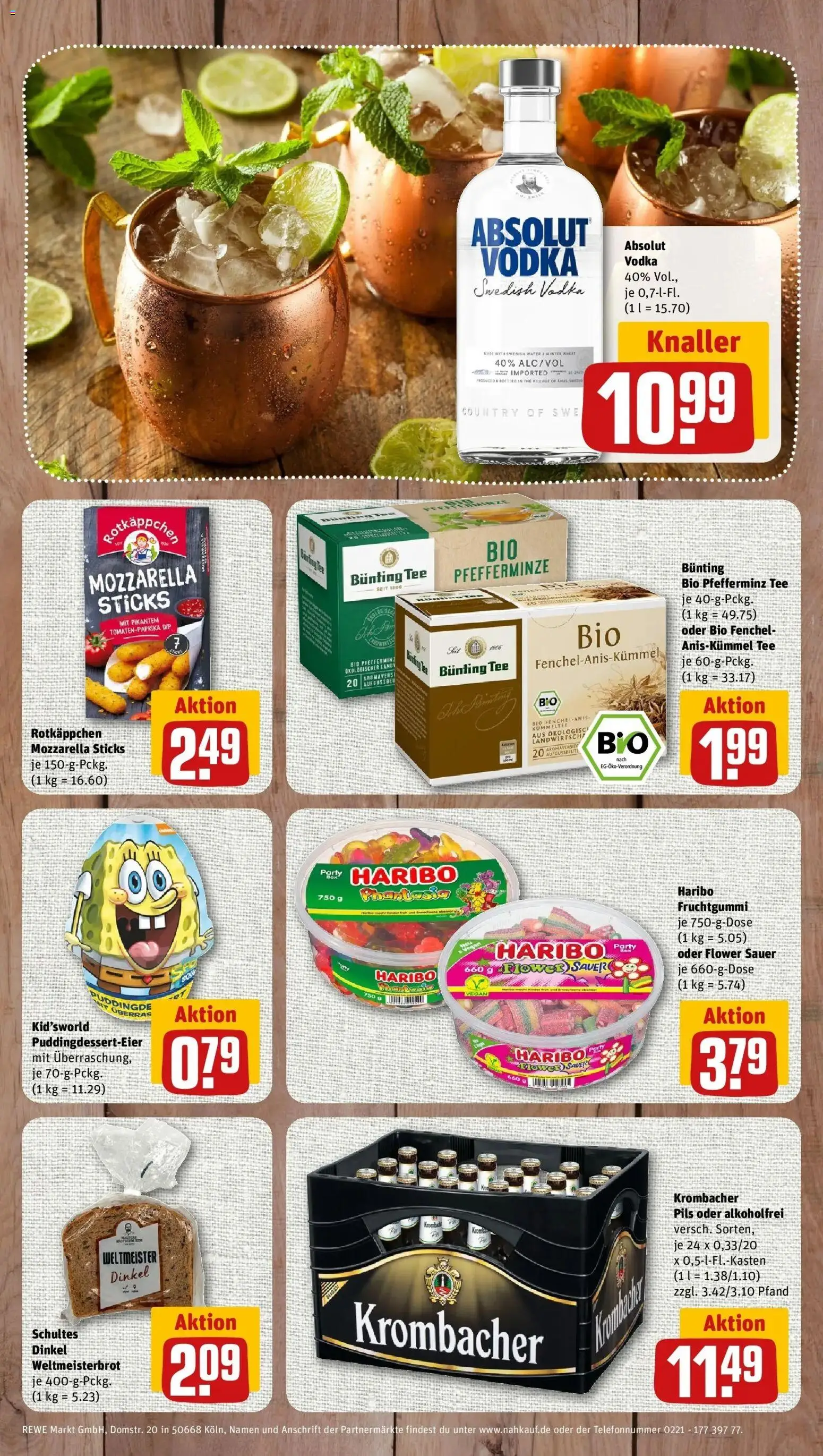 REWE Prospekt ab 28.09.2026 zum Blättern » Angebote | Seite: 8 | Produkte: Mozzarella, Pils, Krombacher, Tee