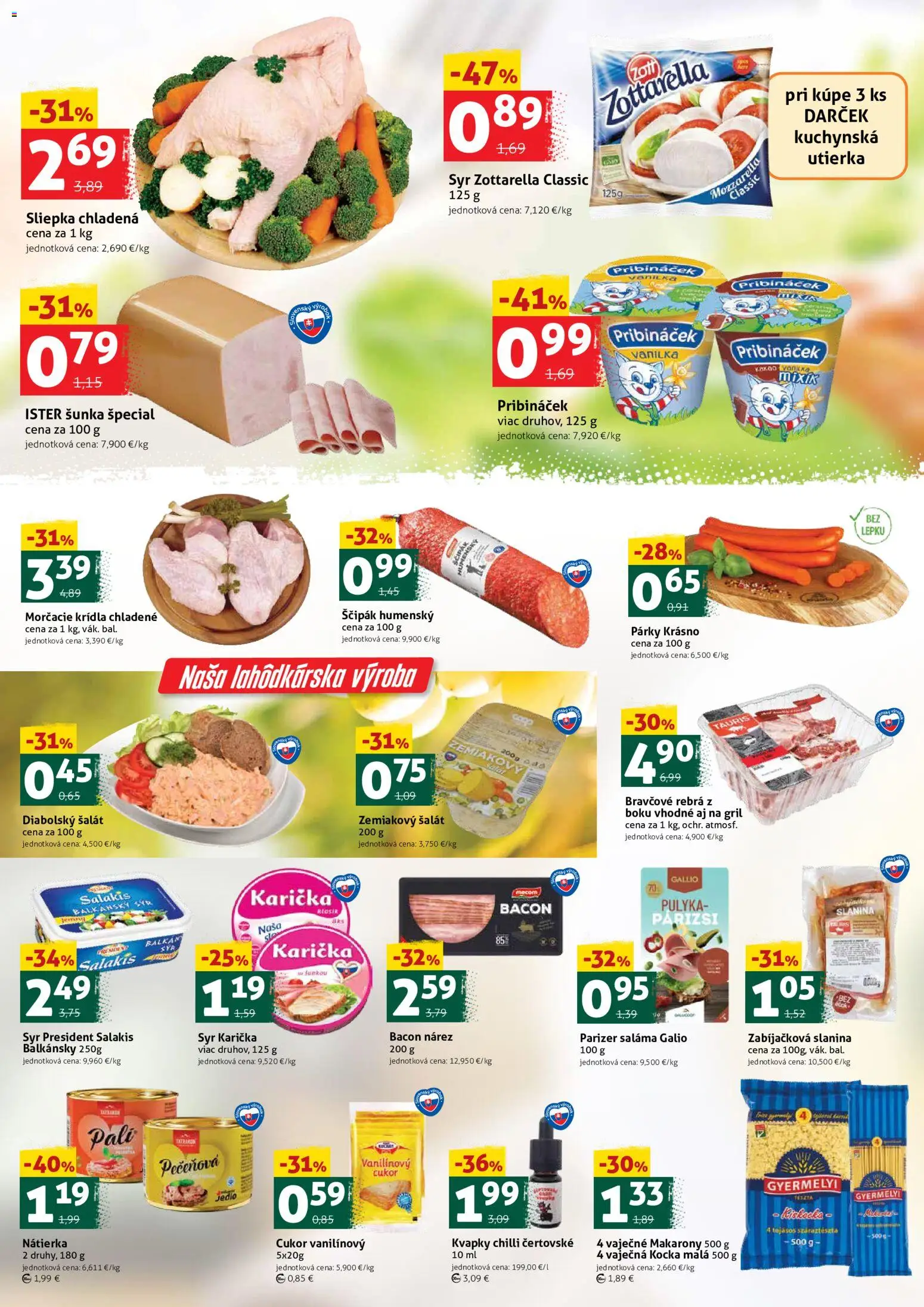 Nové COOP Jednota akcie – leták je platný od 11.09.2026 | Strana: 2 | Produkty: Gril, Slanina, Mozzarella, Cukor