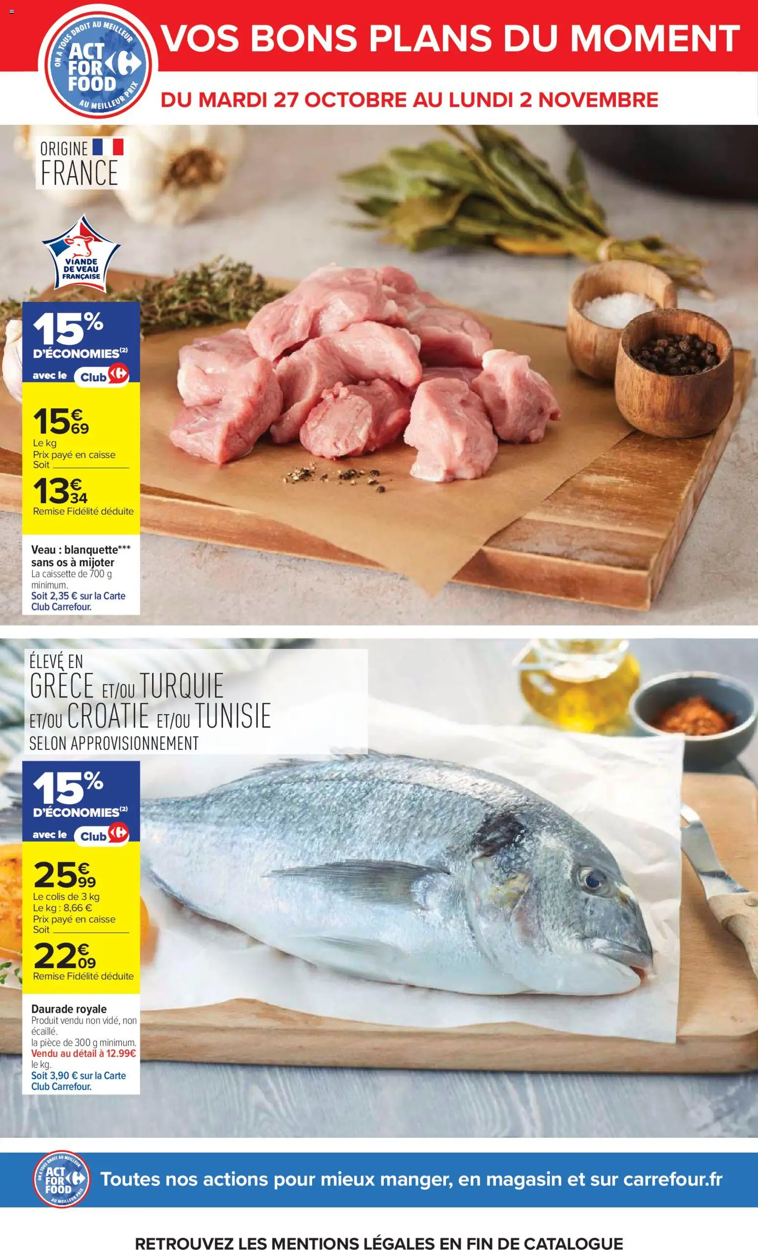{H1} | Page: 18 | Produits: Daurade, Viande de veau, Viande, Daurade royale