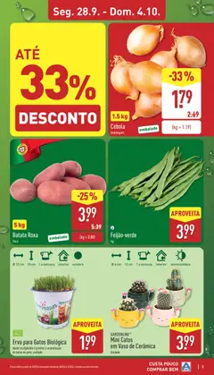 Pré-visualização Mini Gatos em Vaso de Cerâmica, Unidade válido de 28/09/2026 | Página: 3 | Produtos: Batata, Saco, Cebola, Vaso