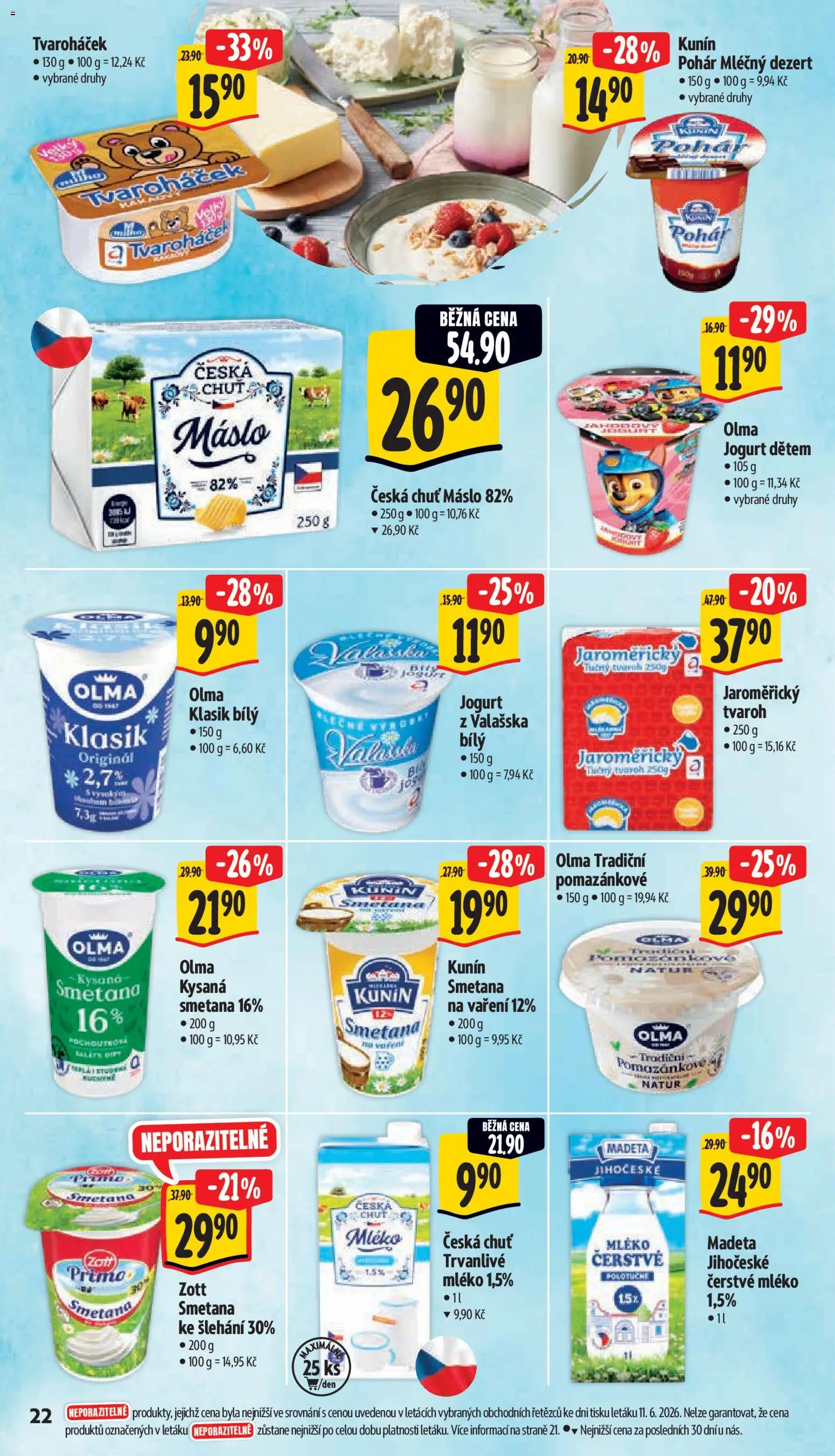 Albert leták - Supermarket od 17.06.2026 | Strana: 32 | Produkty: Máslo, Tvaroh, Tvaroháček, Bílý jogurt