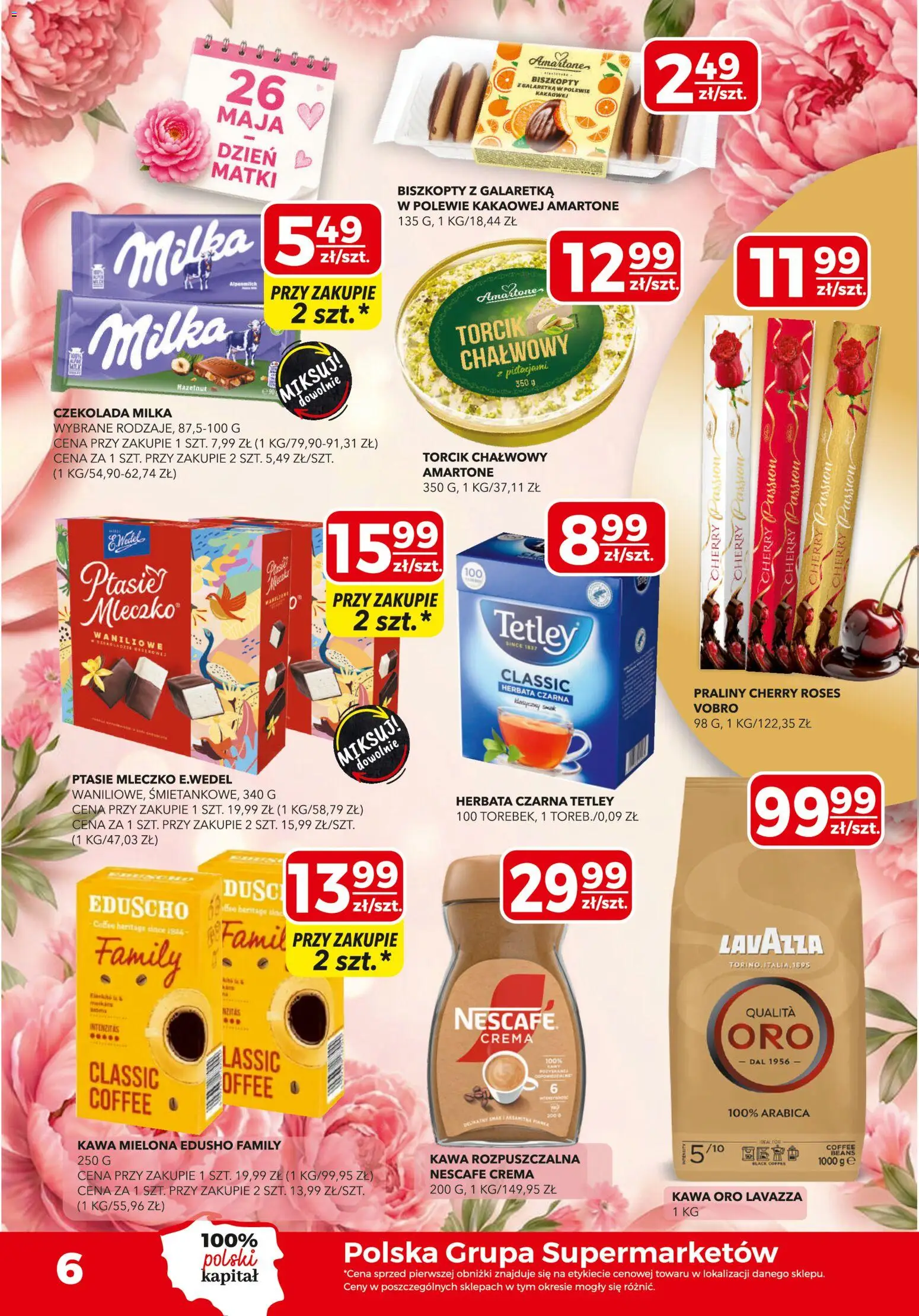 Top Market gazetka od 21.05.2026 | Strona: 6 | Produkty: Galaretka, Praliny, Czekolada, Herbata