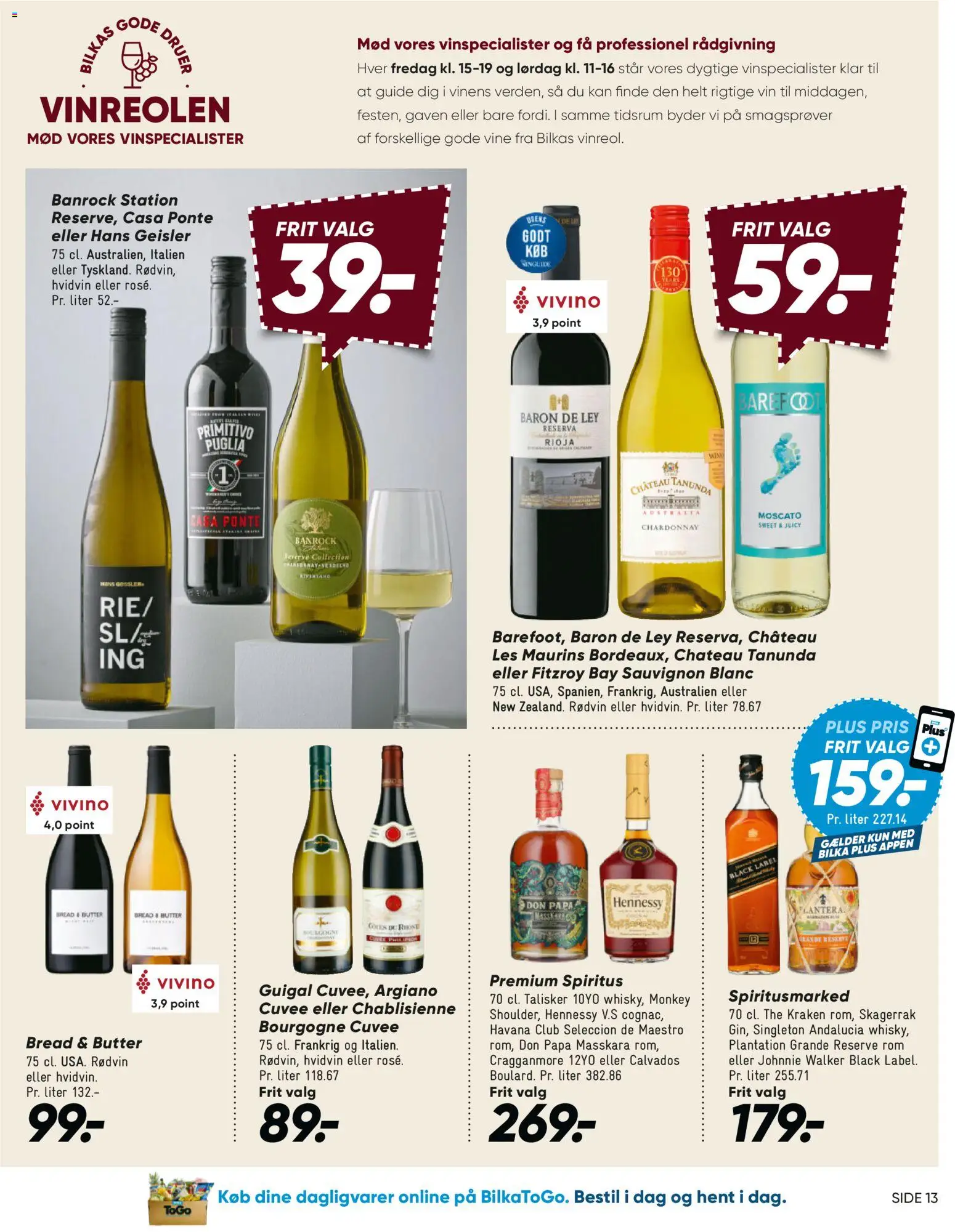 Bilka tilbudsavis – gyldig fra 09/10/2026 | Side: 14 | Produkter: Vin, Hvidvin, Rom, Rødvin