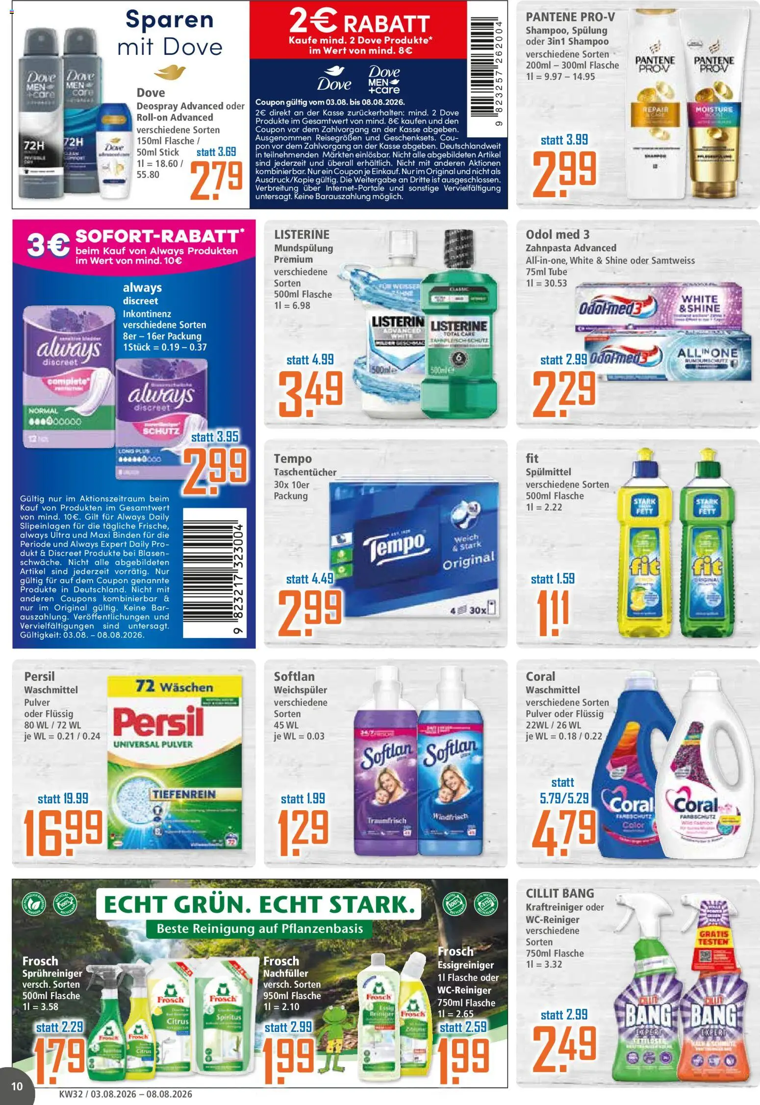 Klaas & Kock Prospekt – gültig ab 03.08.2026 | Seite: 10 | Produkte: Shampoo, Zahnpasta, Weichspüler, Waschmittel