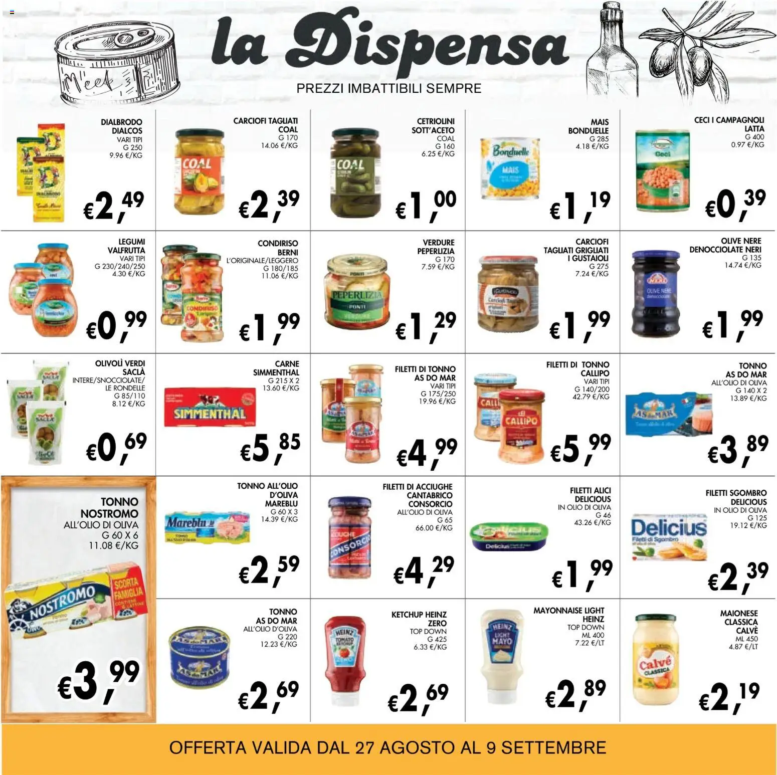 Volantino Coal del 28/08/2026 | Pagina: 14 | Prodotti: Olio, Top, Cetriolini, Olio di Oliva