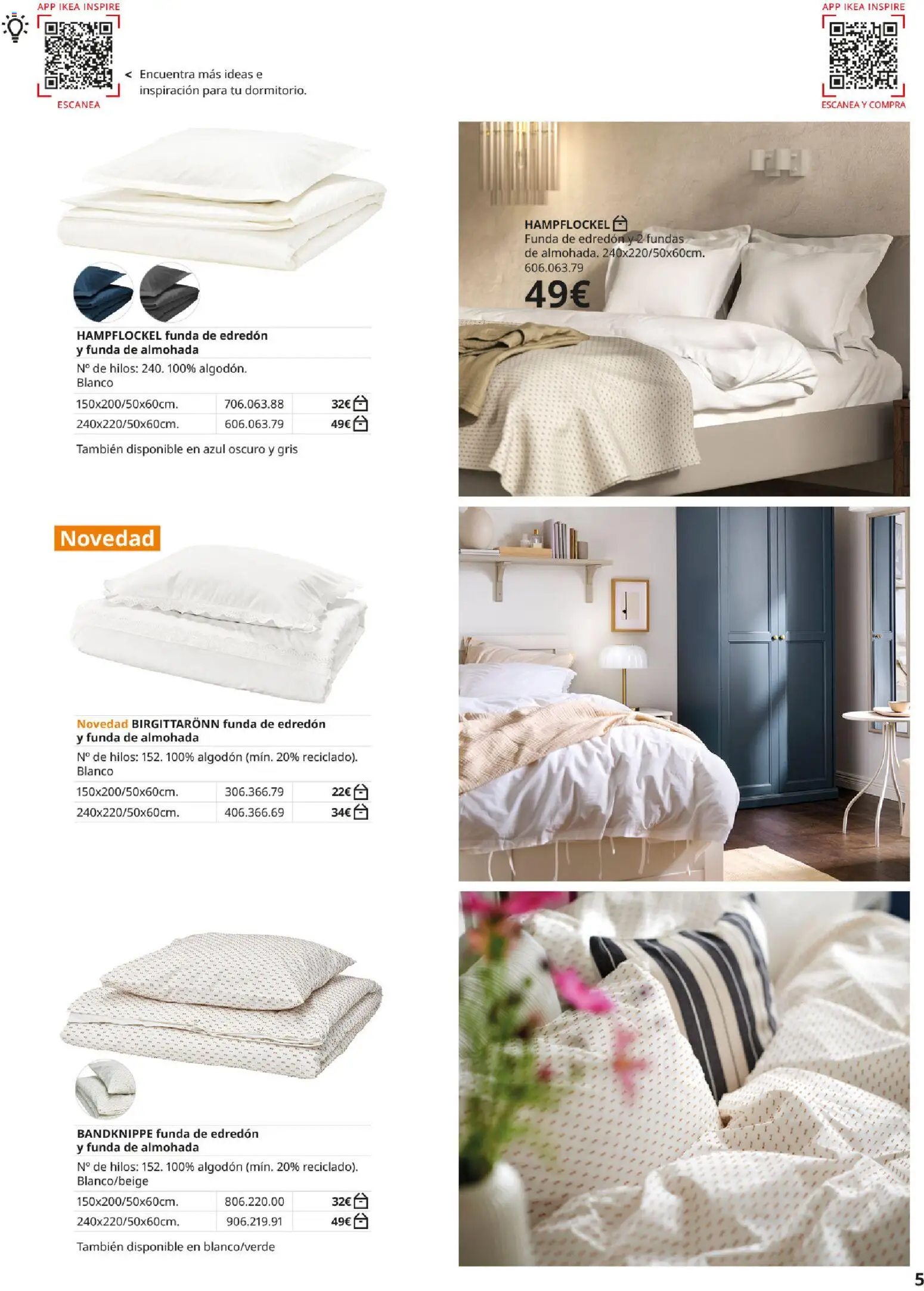 IKEA - Ropa de cama │ válido desde el 01/09/2026 | Página: 5 | Productos: Edredón, Funda, Algodón, Almohada