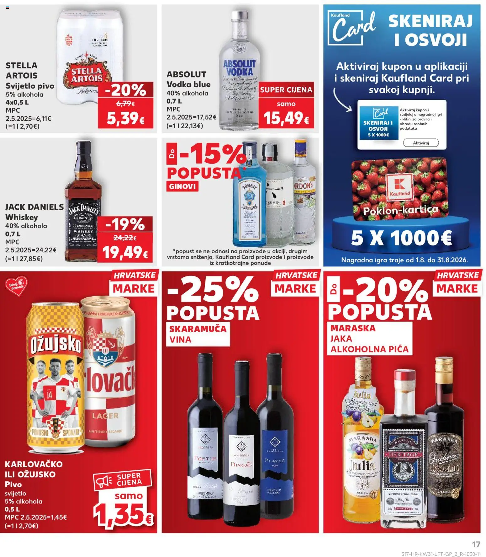 Kaufland katalog | vrijedi od 29.07.2026 | Stranica: 17 | Proizvodi: Pica, Karlovačko, Pivo, Ožujsko
