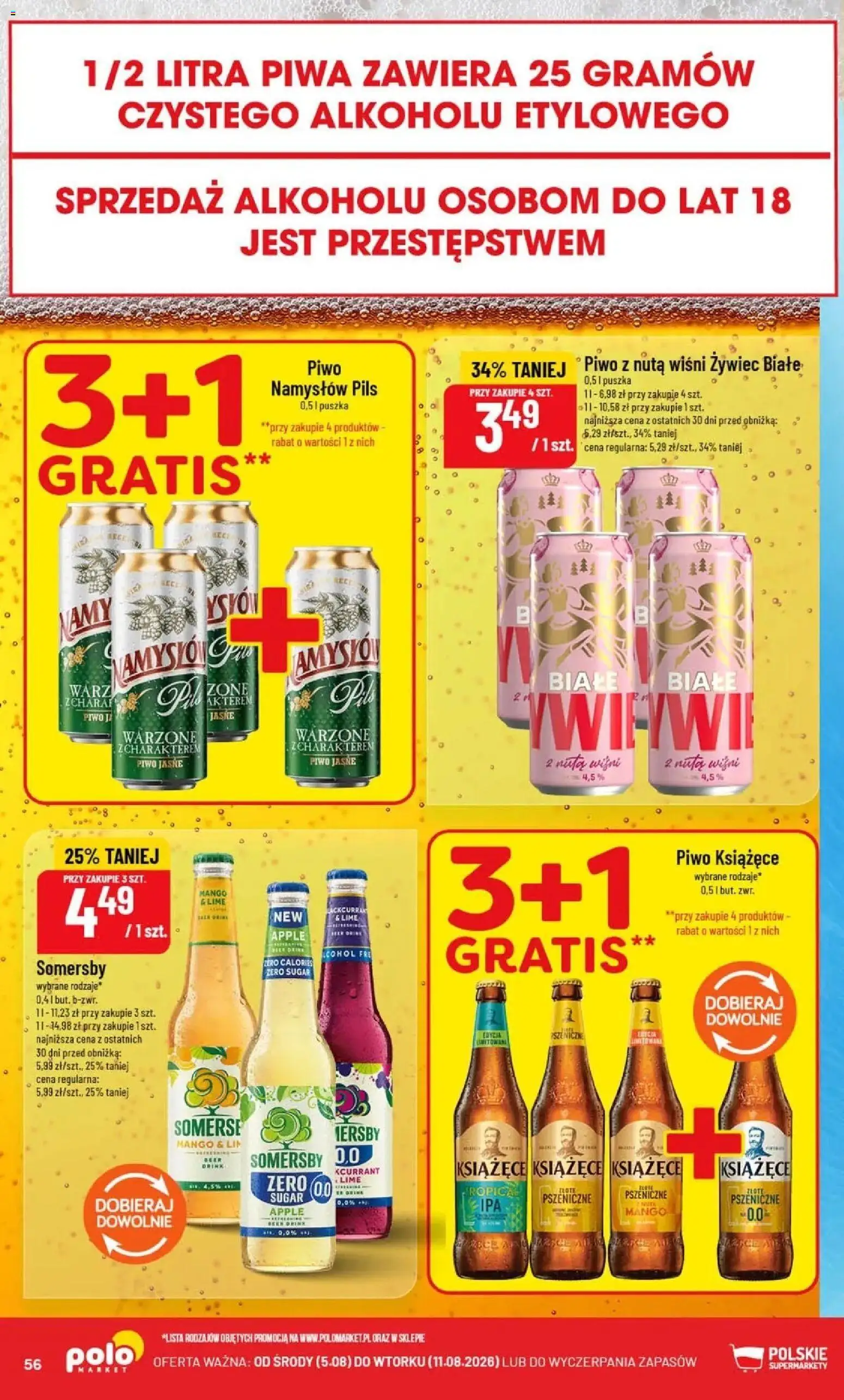 POLOmarket gazetka od 05.08.2026 | Strona: 56 | Produkty: Mango, Piwo książęce, Piwo, Somersby