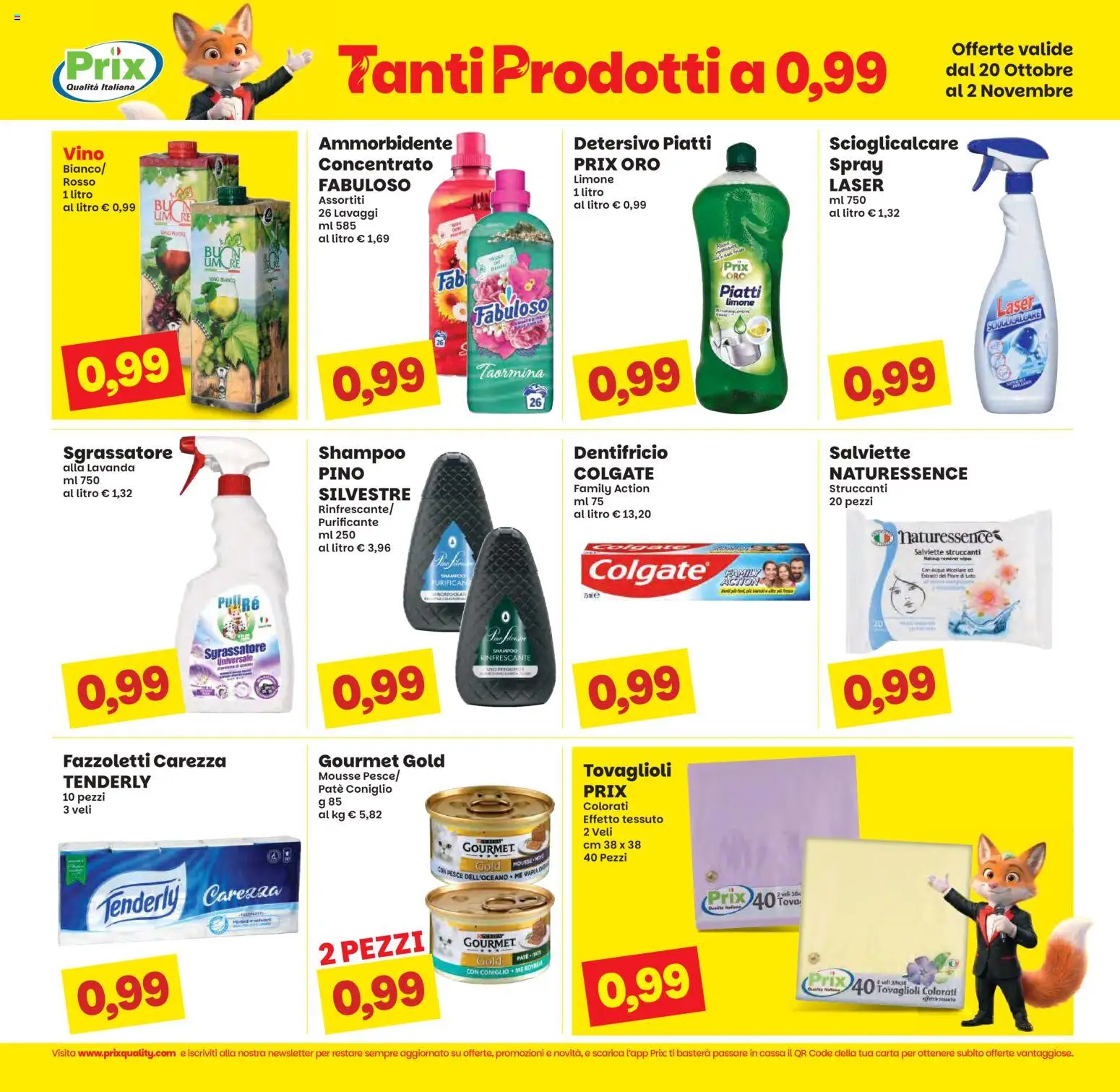 Volantino Prix del 20/10/2026 | Pagina: 8 | Prodotti: Pesce, Piatti, Vino, Coniglio