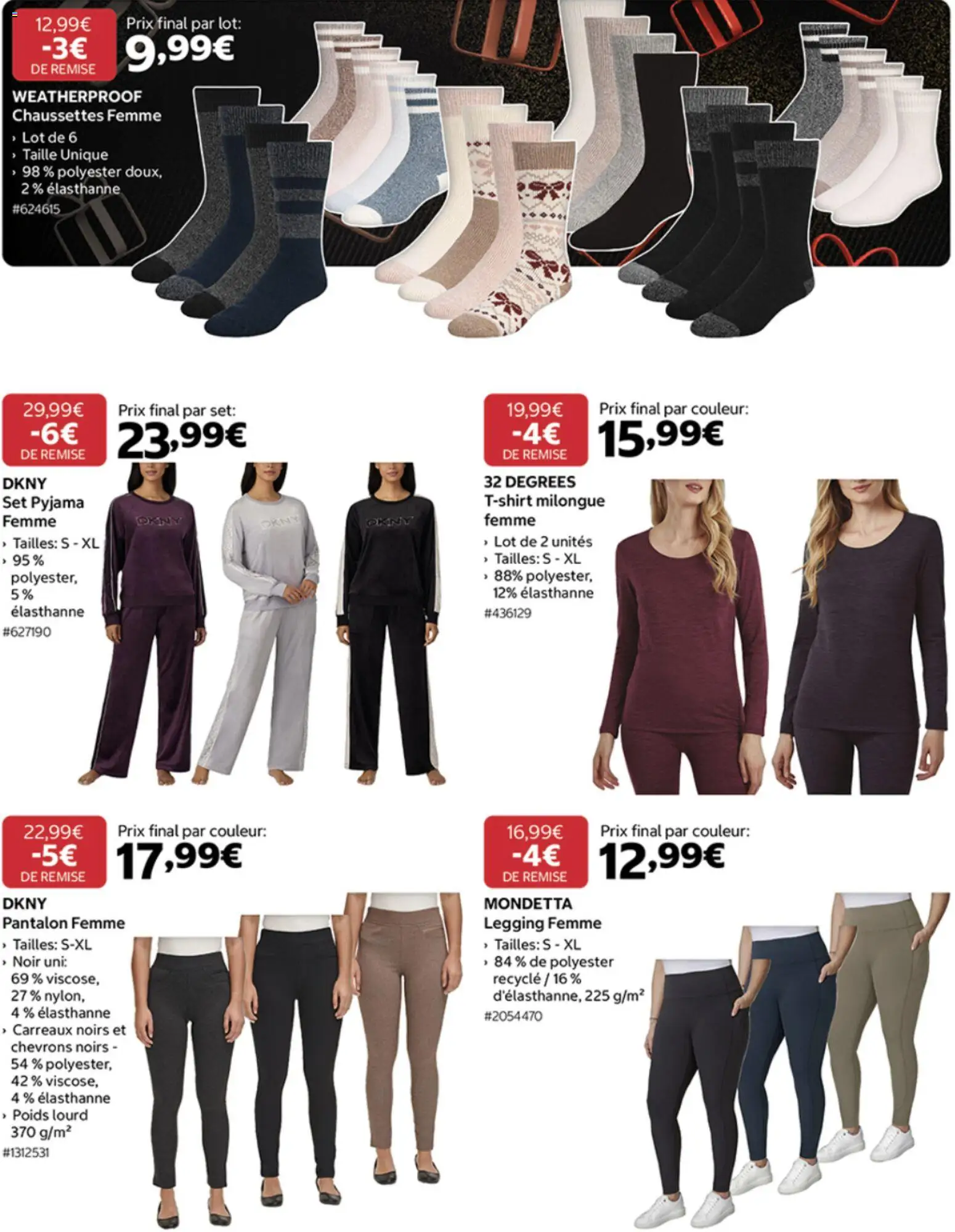 {H1} | Page: 5 | Produits: Poids, Legging femme, Chaussettes, Pyjama