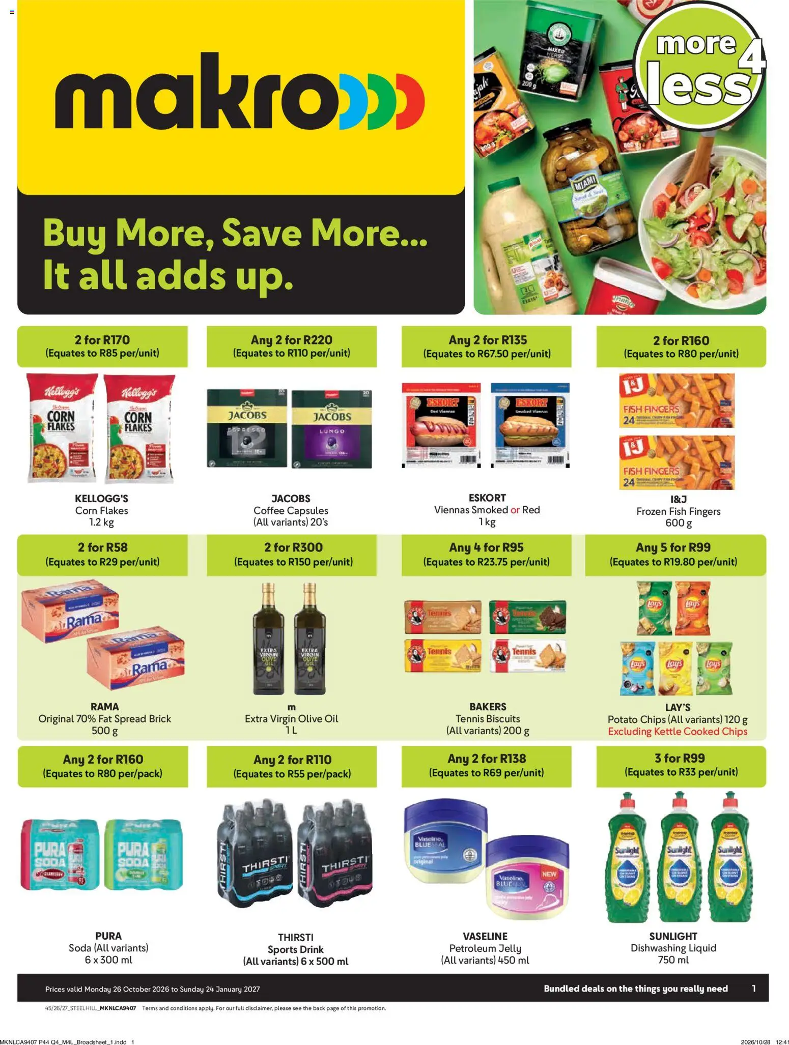 New Makro catalogue – valid from 26/10/2026 | Page: 1 | Products: Kettle, Corn flakes, Chips, Fat spread