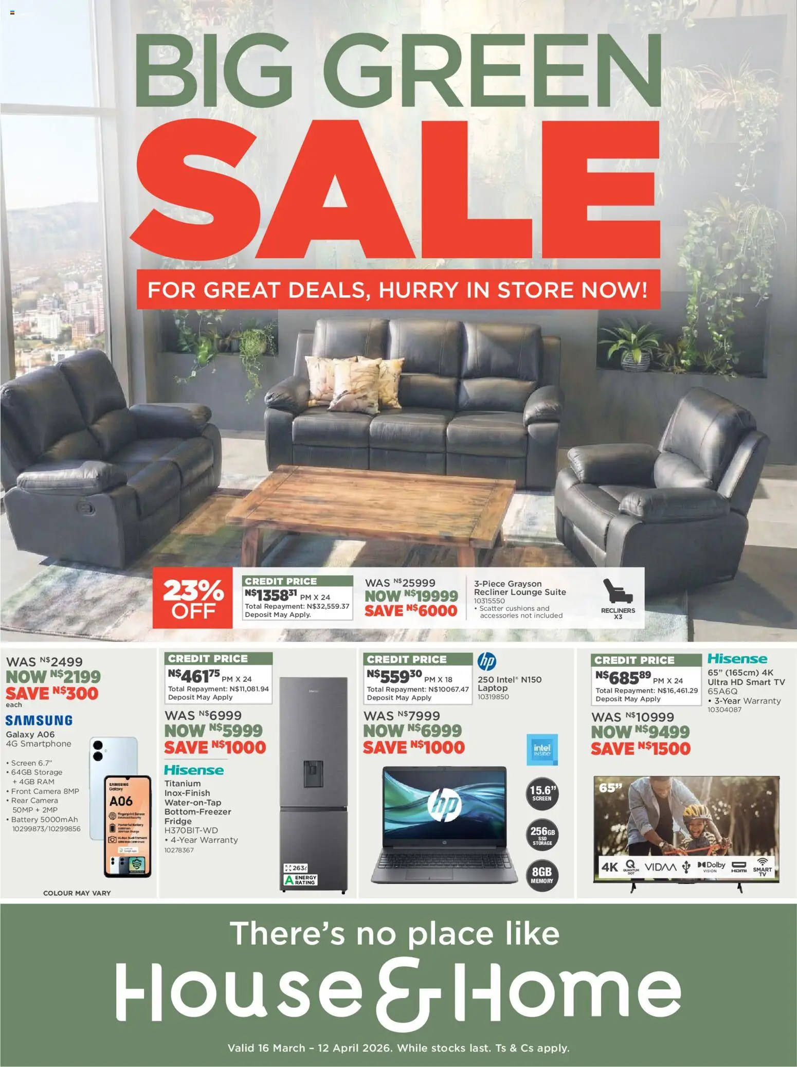 New House and Home catalogue – valid from 16.03.2026 | Page: 1 | Products: Smartphone, Camera, Battery, Fridge