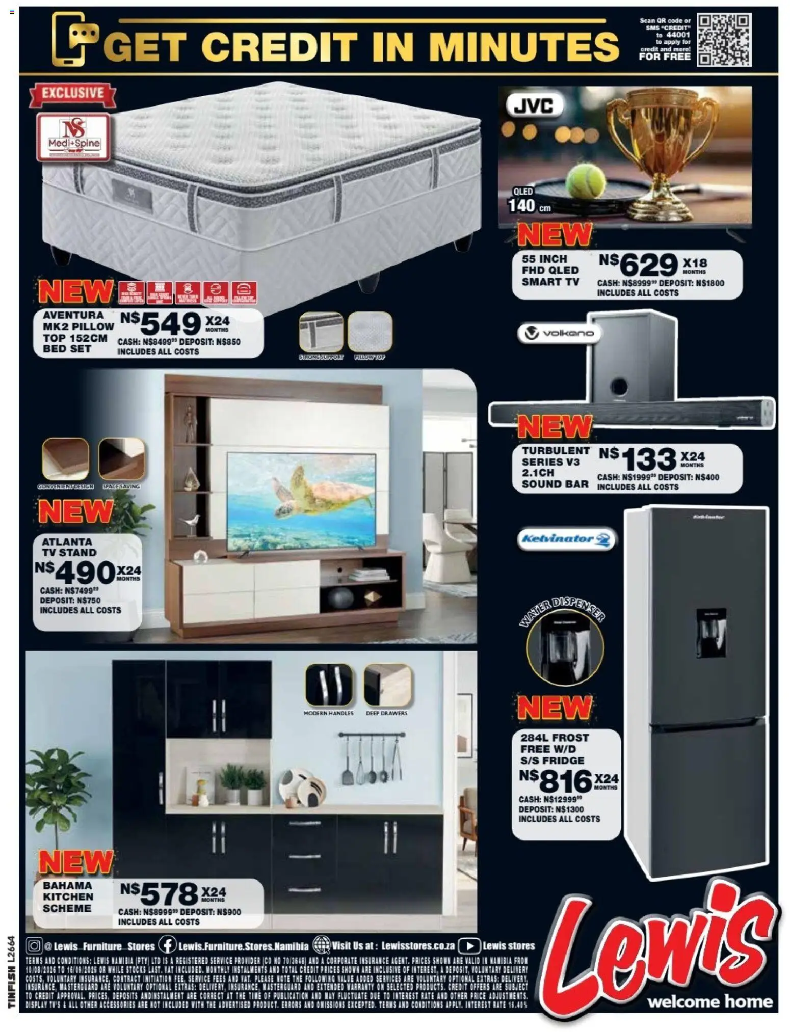 New Lewis Stores catalogue – valid from 10/08/2026 | Page: 4 | Products: Bed, Pillow, TV, Fridge