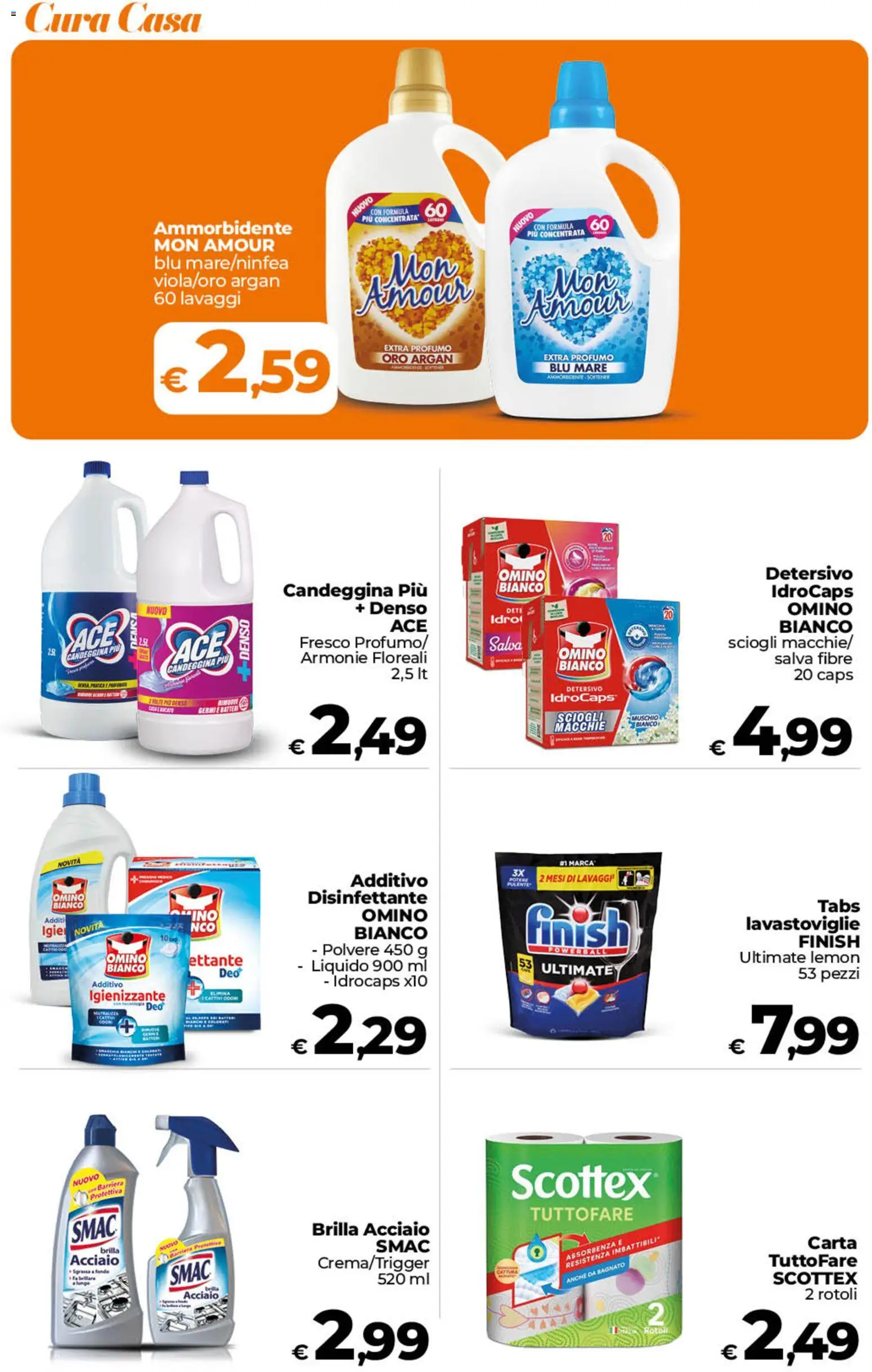 Volantino Ipercoop del 23/10/2026 | Pagina: 45 | Prodotti: Ammorbidente, Candeggina, Lavastoviglie, Profumo