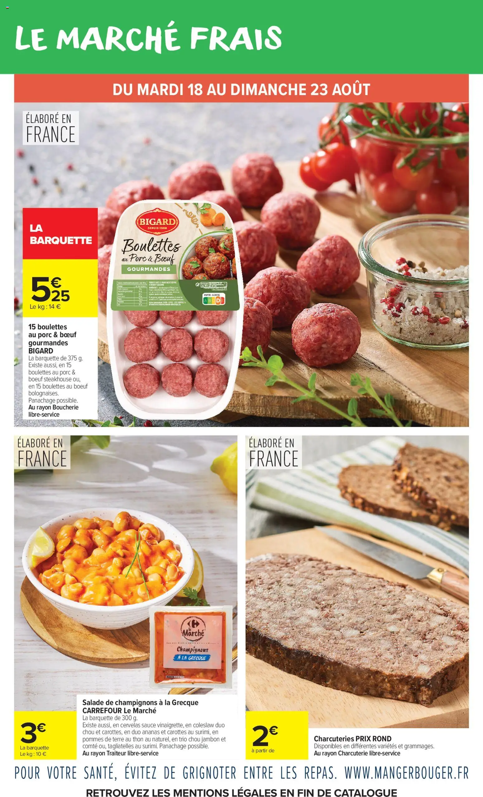 {H1} | Page: 4 | Produits: Charcuterie, Champignons, Thon, Jambon