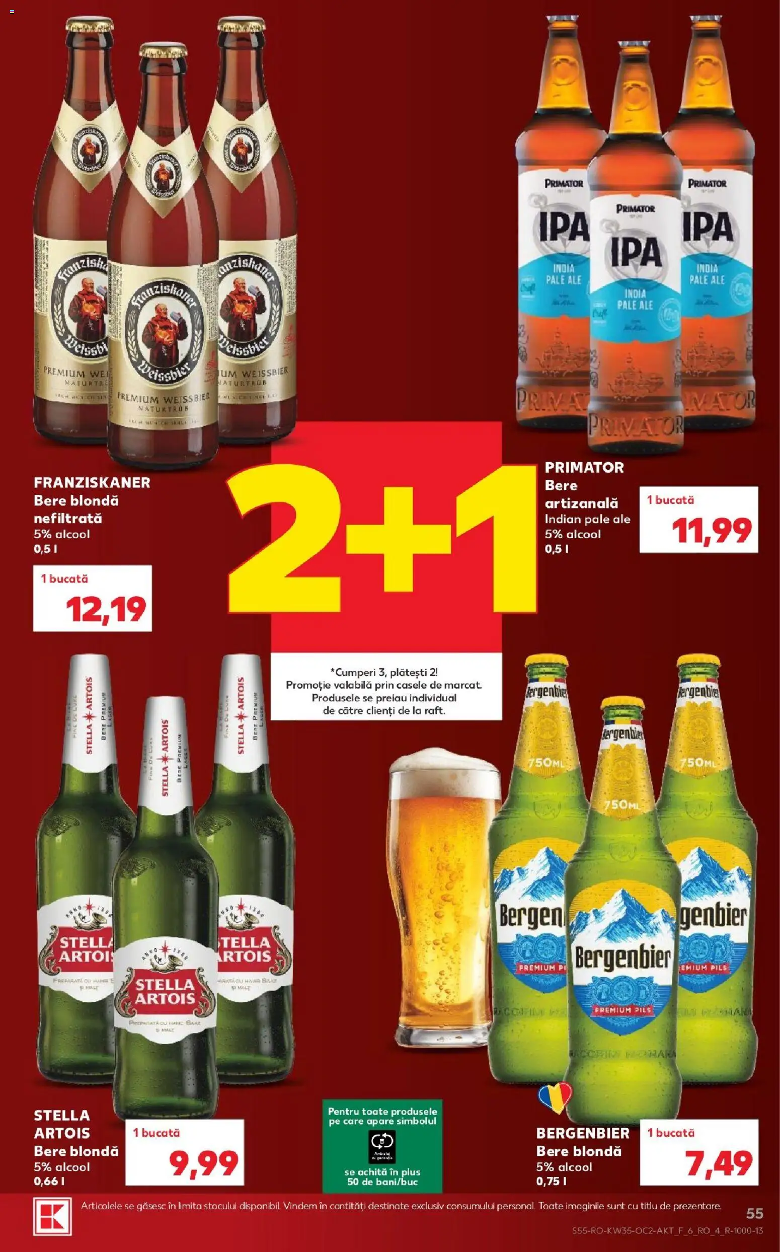 Noul catalog Kaufland – valabil de la 26.08.2026 | Pagină: 55 | Produse: Premium, Bere, Bergenbier, Plus