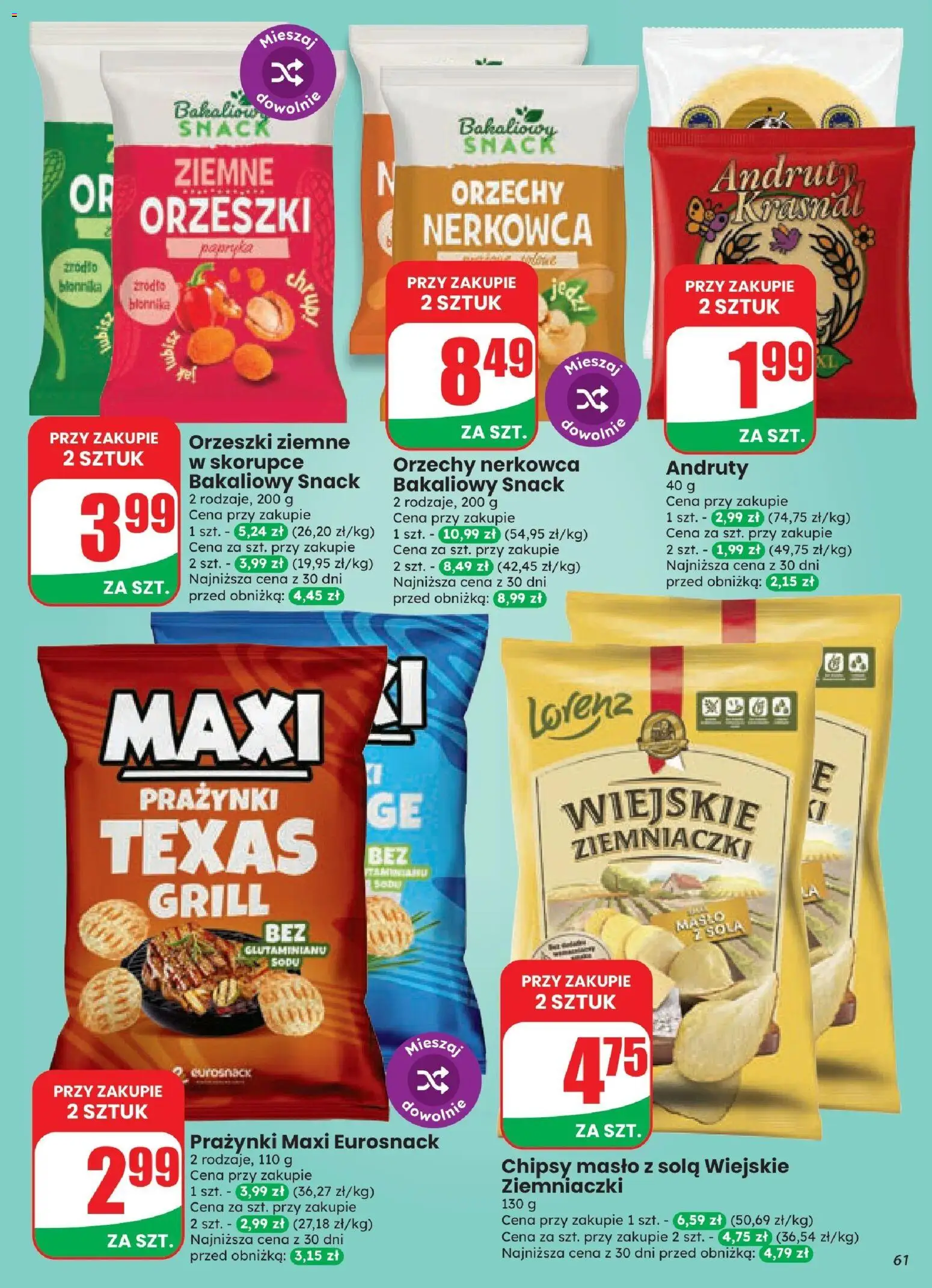 Dino gazetka od 21.10.2026 | Strona: 61 | Produkty: Orzechy nerkowca, Masło, Orzeszki ziemne, Orzeszki