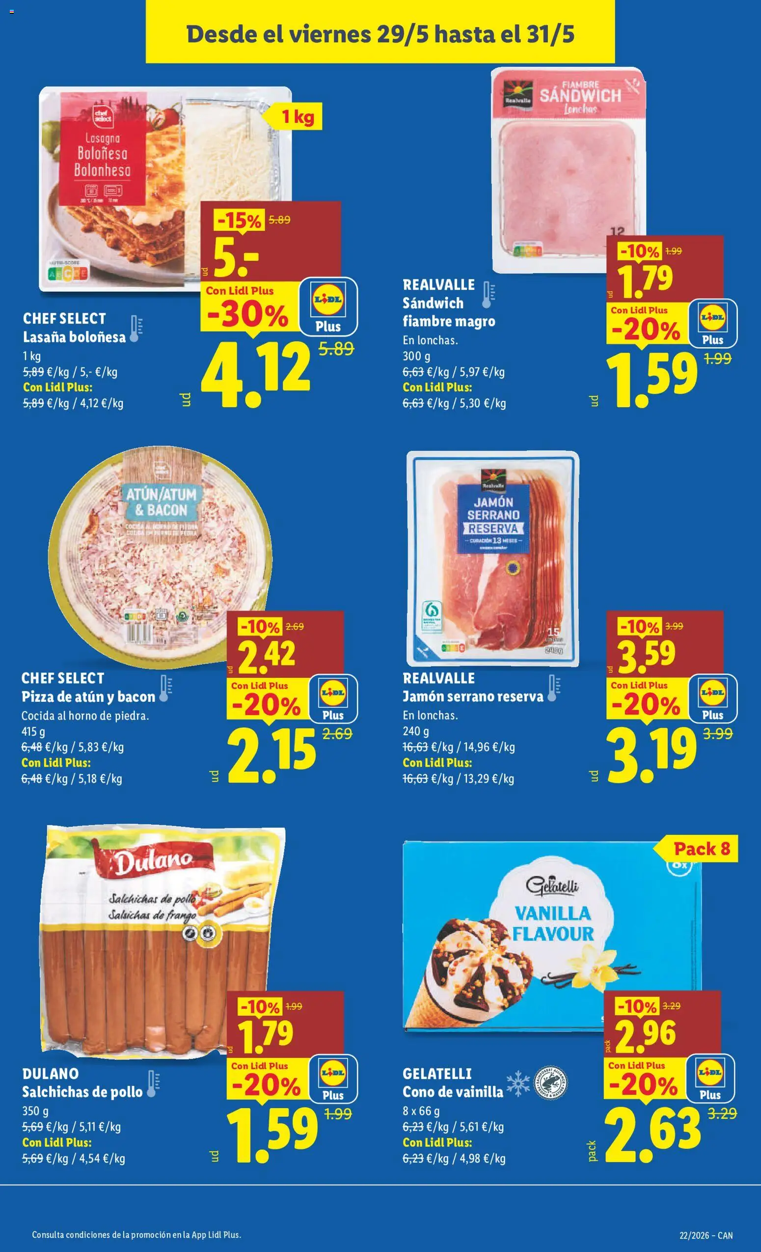 Lidl folleto │ válido desde el 18.05.2026 | Página: 23 | Productos: Jamón serrano, Jamón, Pizza, Horno