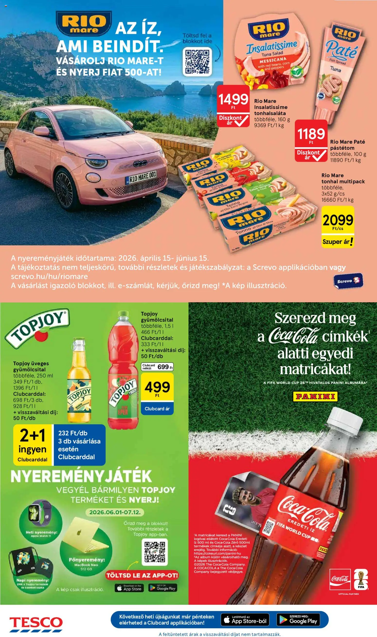 Tesco akciós ujság - amely érvényes a következő dátumtól: 04.06.2026 | Oldal: 22 | Termékek: Sapka, Tonhal, Játék, Cola