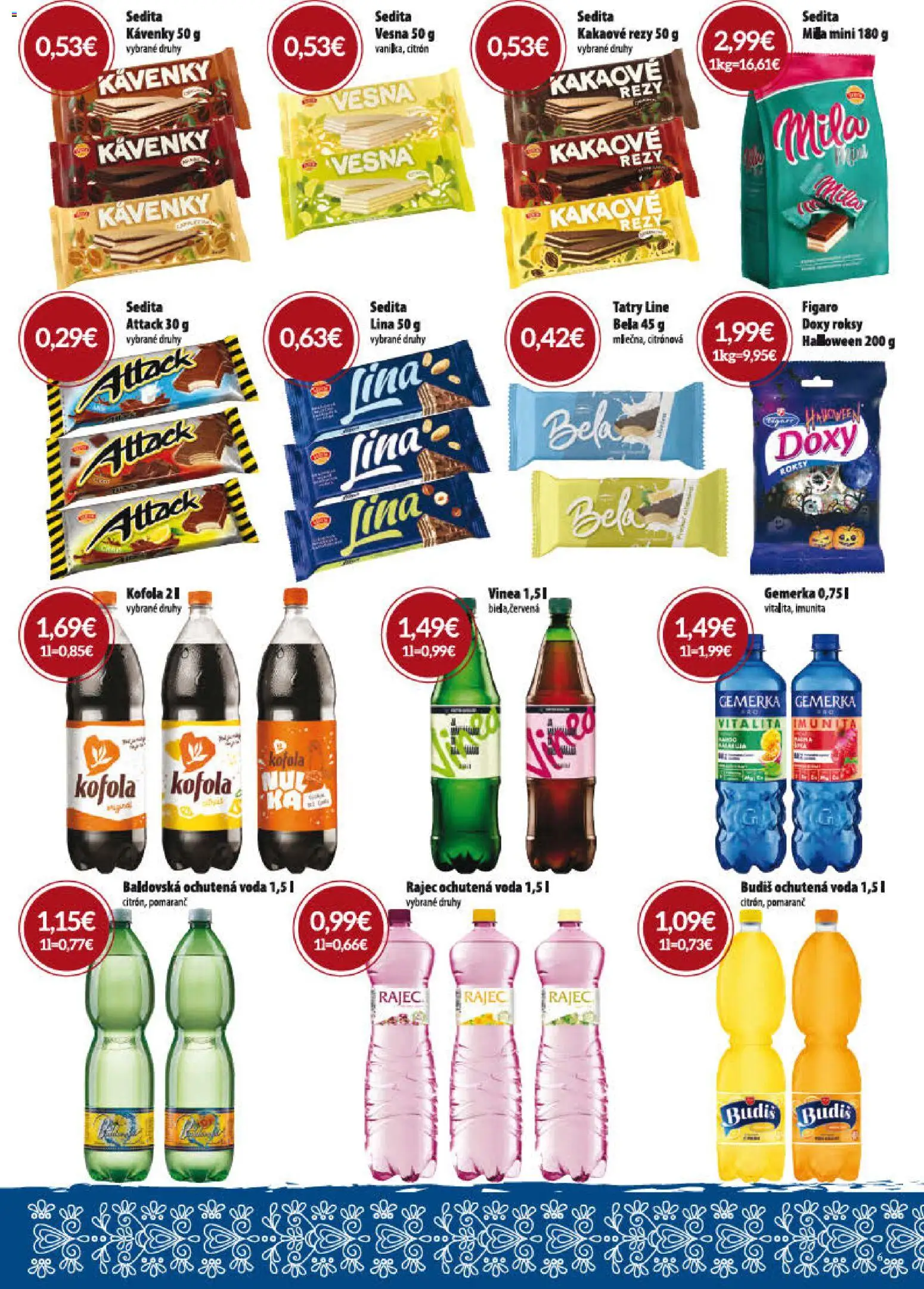 Nové CBA Verex akcie – leták je platný od 01.10.2026 | Strana: 6 | Produkty: Ochutená voda, Kofola, Baldovská, Vinea