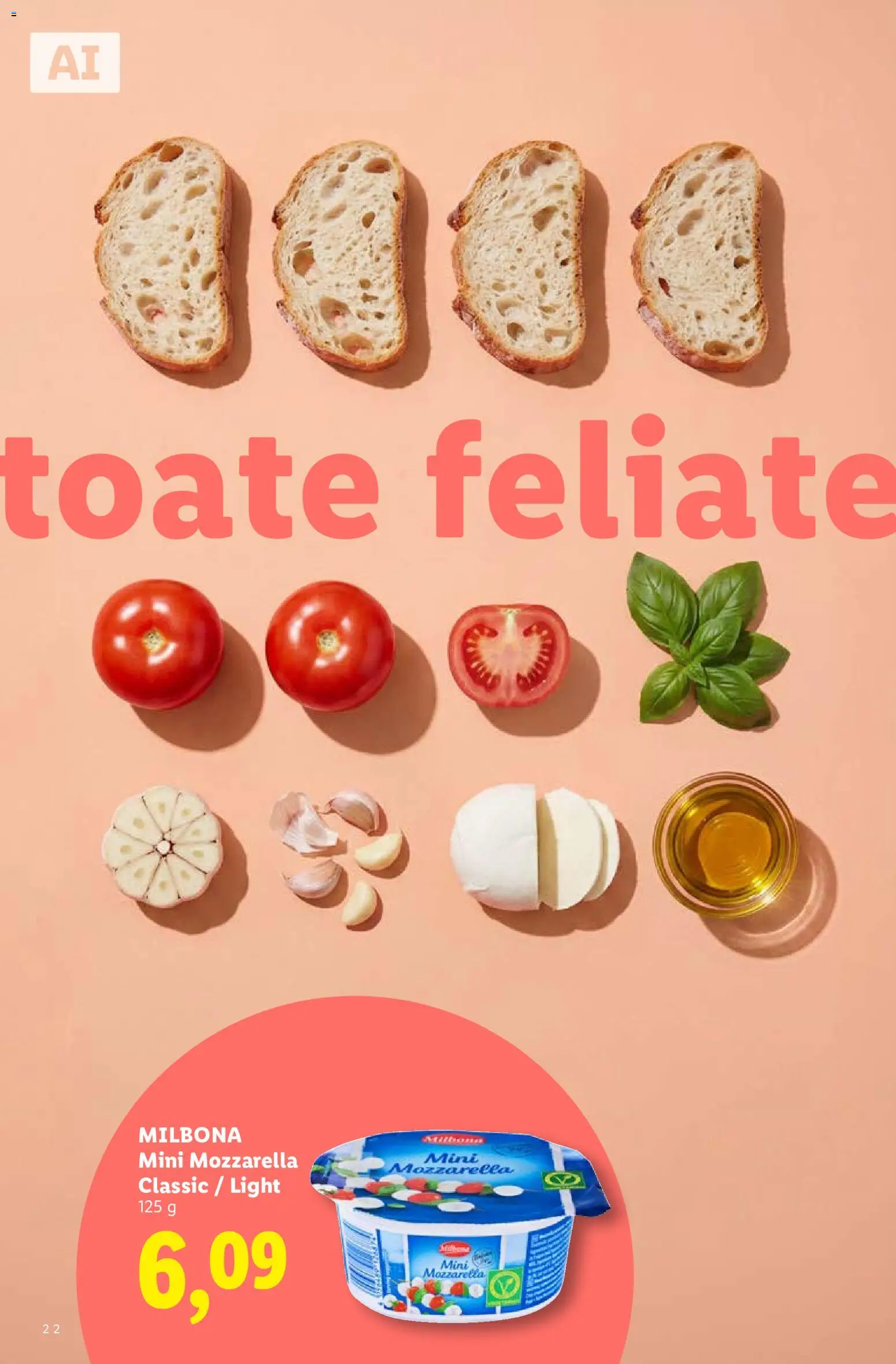 Noul catalog Lidl – valabil de la 07.09.2026 | Pagină: 22 | Produse: Mozzarella