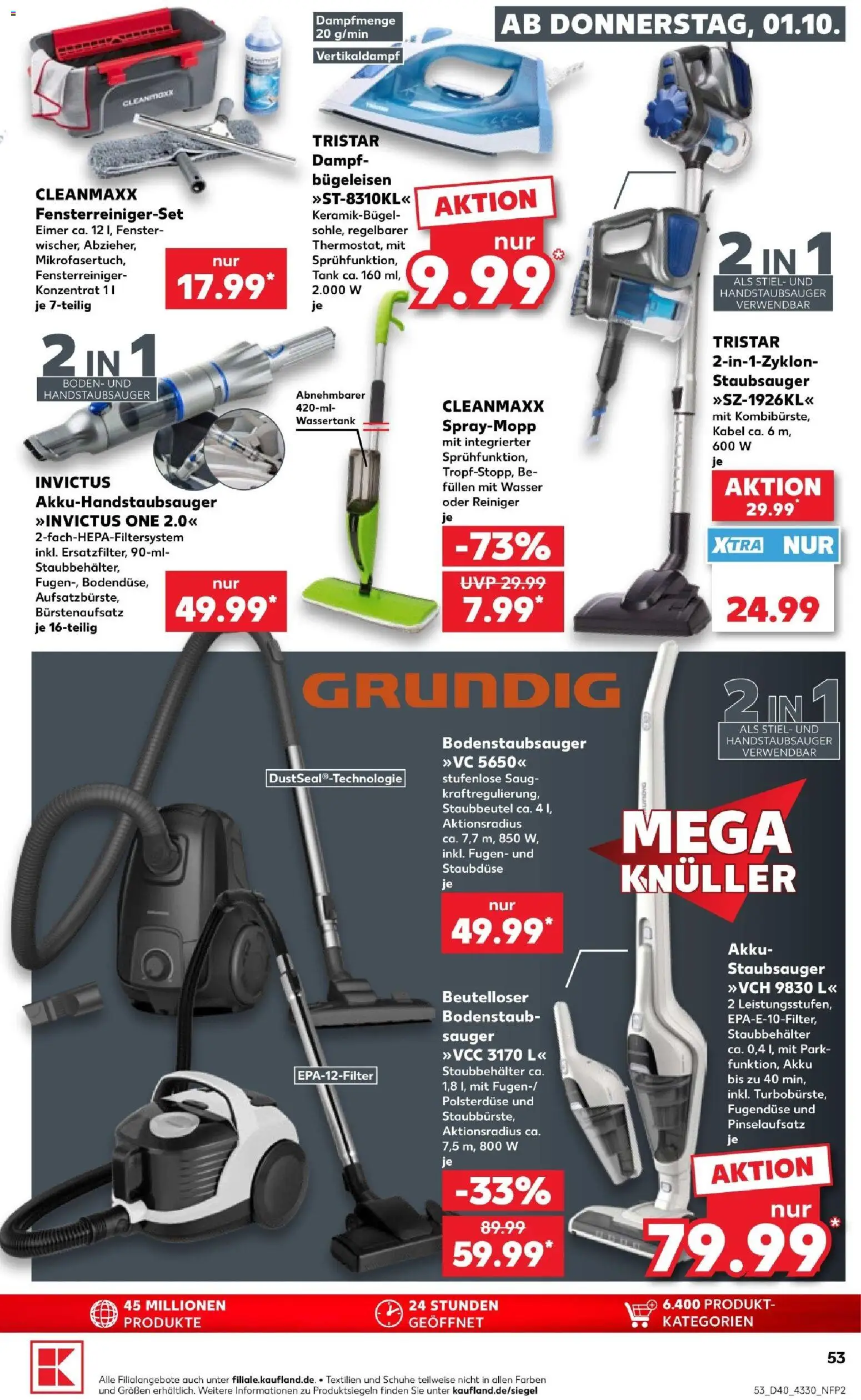 Kaufland Prospekt Potsdam – gültig ab 01.10.2026 | Seite: 57 | Produkte: Kabel, Staubsauger, Bügeleisen, Wasser
