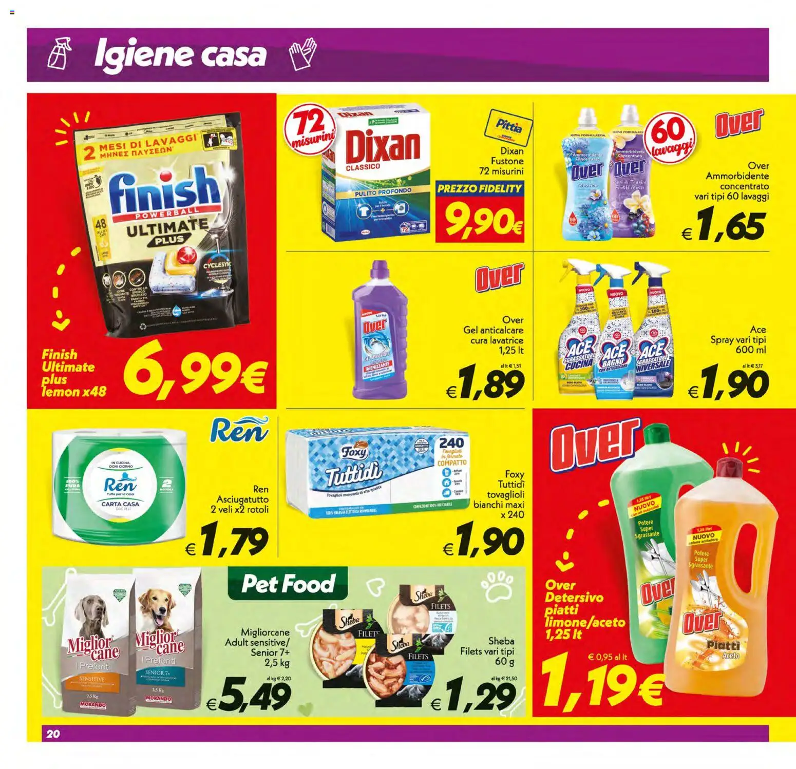 Volantino SuperConveniente del 19/06/2026 | Pagina: 20 | Prodotti: Sgrassatore, Lavatrice, Aceto, Asciugatutto
