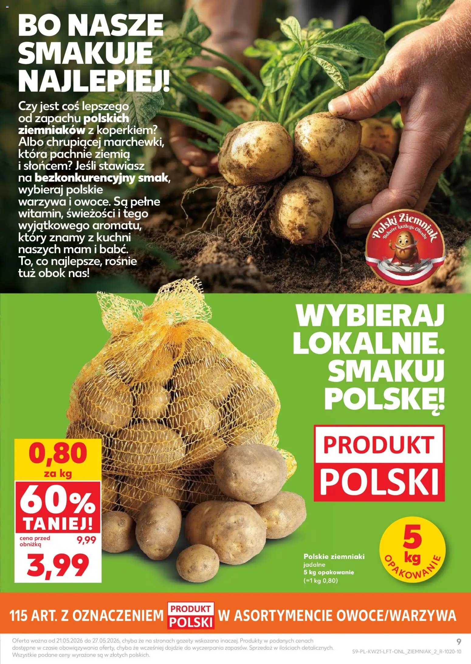 Kaufland gazetka od 21.05.2026 | Strona: 9 | Produkty: Ziemia, Ziemniaki, Warzywa