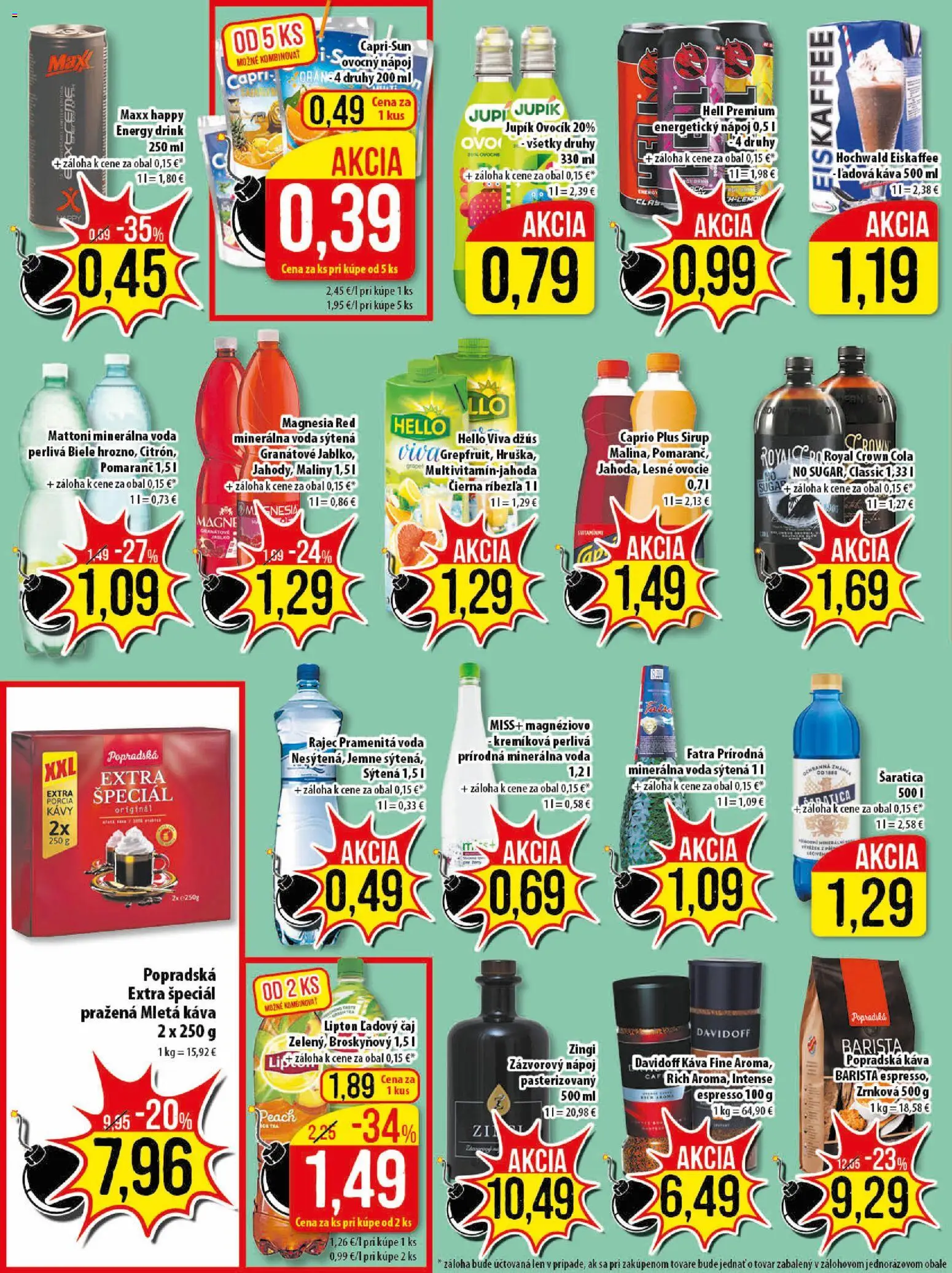 Nové Klas akcie – leták je platný od 23.03.2026 | Strana: 21 | Produkty: Káva, Barista, Mattoni, Cola