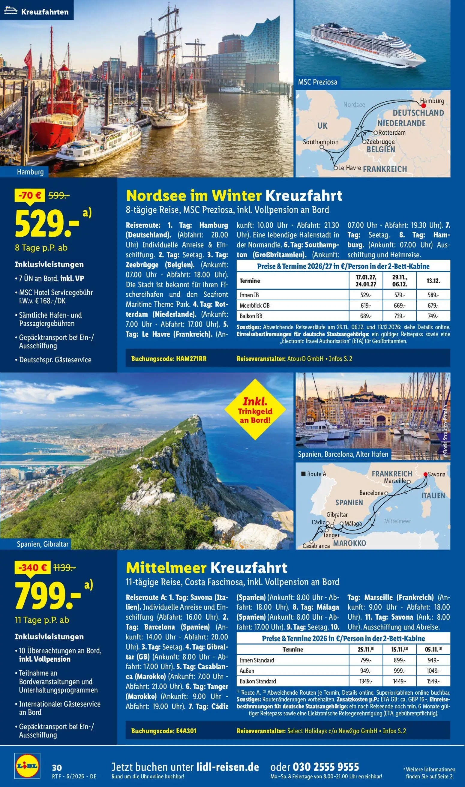 Lidl Reisen Reise-Highlights – gültig ab 13.06.2026 | Seite: 30 | Produkte: Uhr