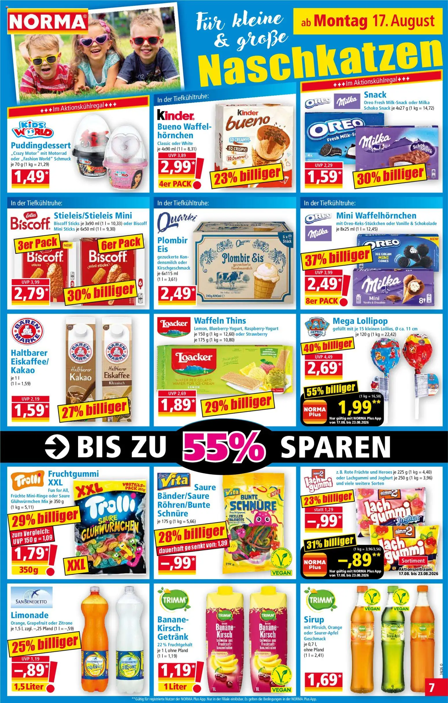 Norma Prospekt – gültig ab 17.08.2026 | Seite: 7 | Produkte: Joghurt, Schokolade, Waffeln, Zitrone