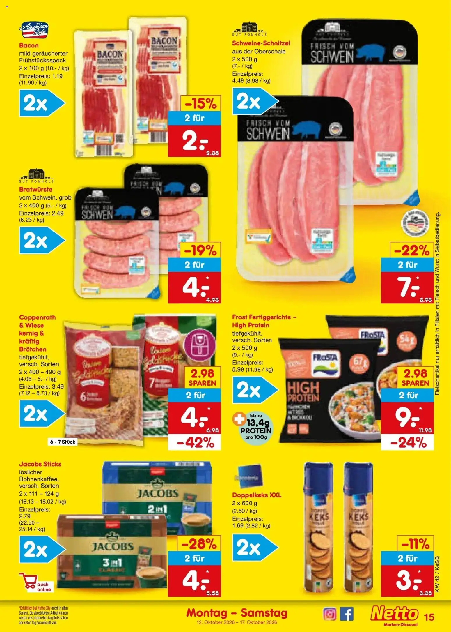 Netto Marken-Discount Prospekt Kruft (ab 12.10.2026) » Angebote | Seite: 17 | Produkte: Frosta, Fertiggerichte, Wurst, Fleisch