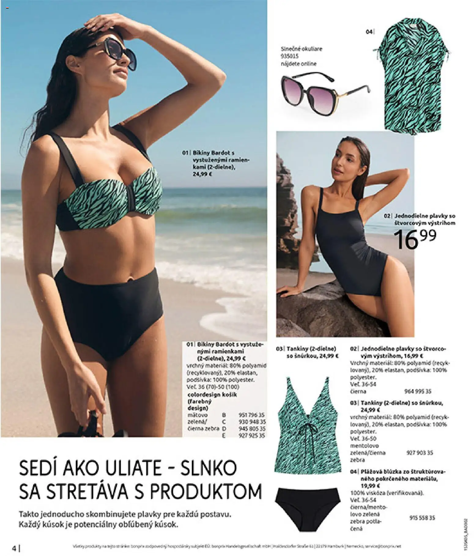 Nové Bonprix akcie – leták je platný od 01.01.2026 | Strana: 6 | Produkty: Blúzka, Plavky, Okuliare