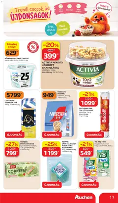 Auchan akciós újság - amely érvényes a következő dátumtól: 28.05.2026 | Oldal: 17 | Termékek: Protein, Joghurt, Kávé, Szemes kávé