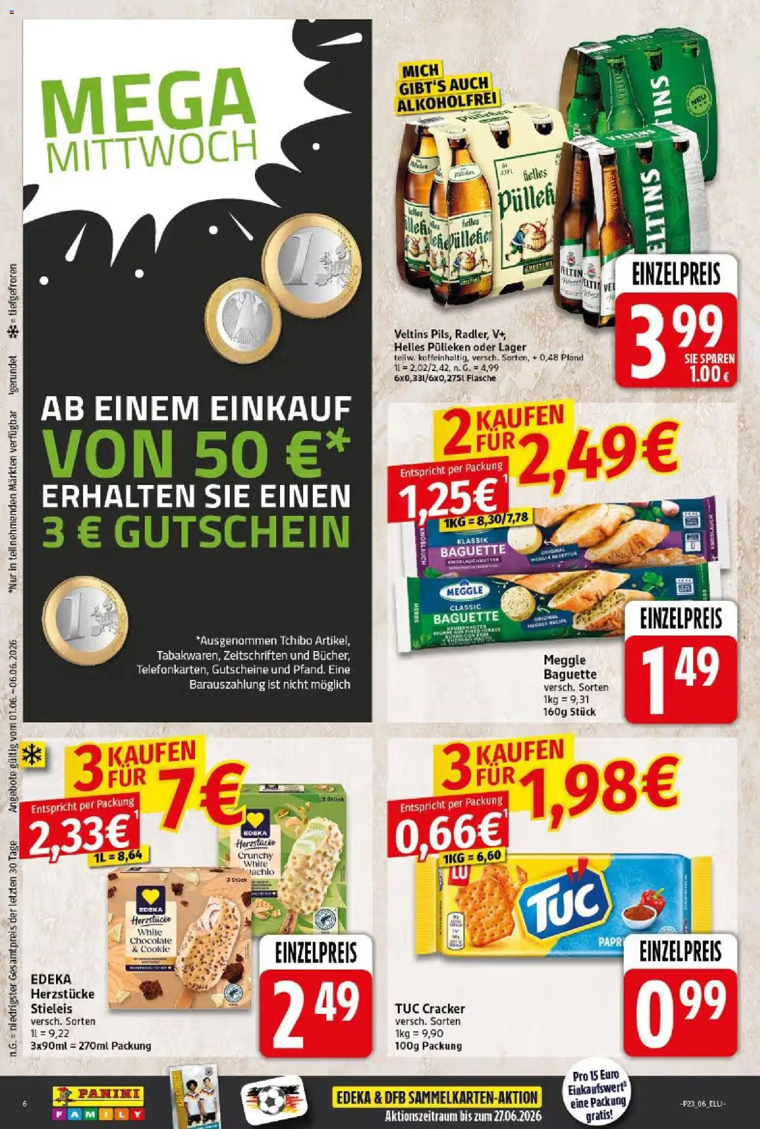 Elli Markt Prospekt Gütersloh – gültig ab 01.06.2026 | Seite: 6 | Produkte: Helles pulleken, Baguette, Veltins