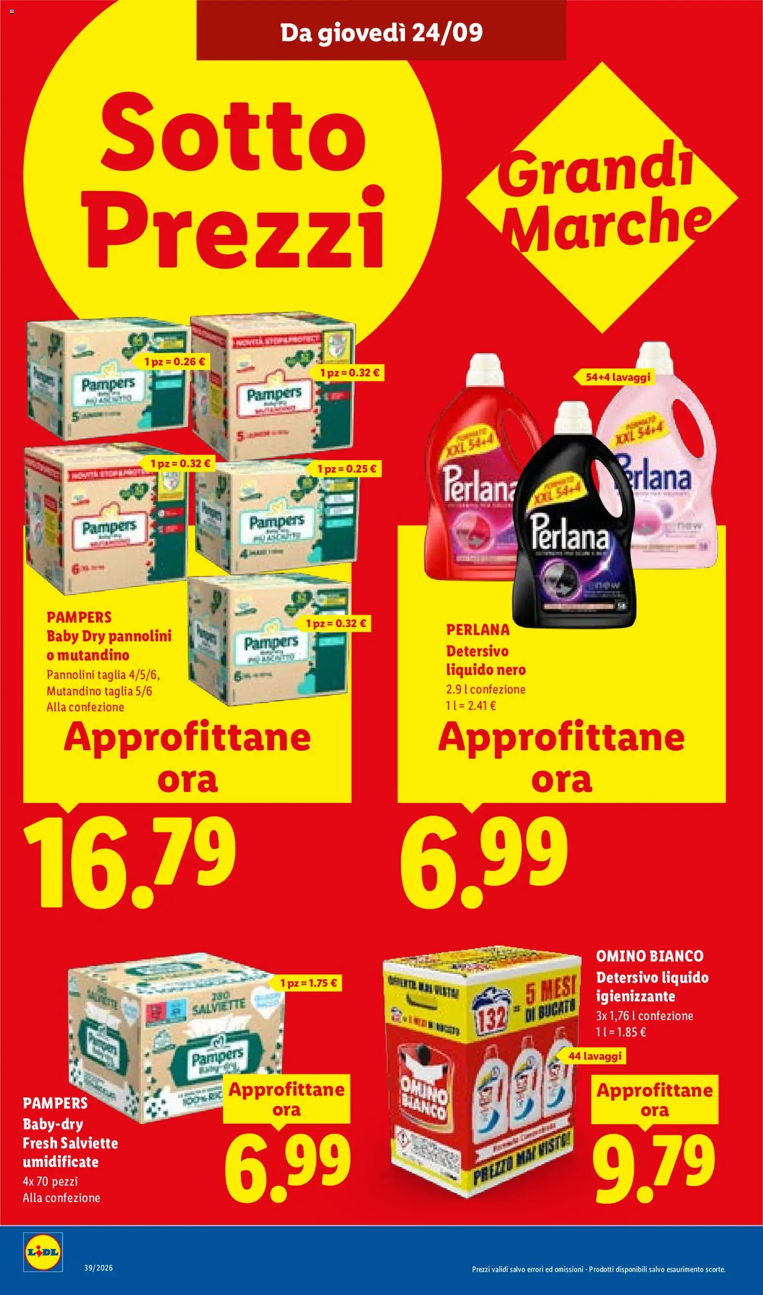Volantino Lidl del 24/09/2026 | Pagina: 12 | Prodotti: Pannolini, Pampers, Salviette umidificate