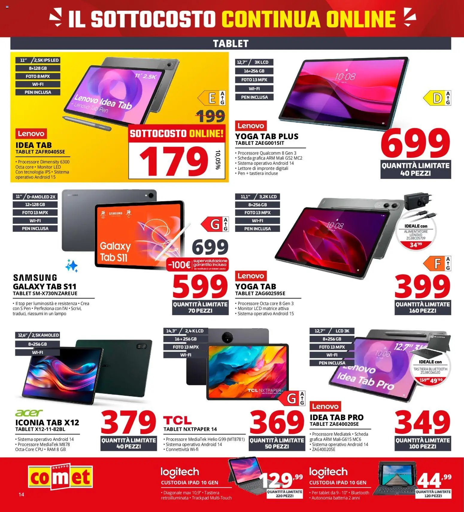 Volantino Comet del 18.05.2026 | Pagina: 14 | Prodotti: Monitor, Tablet, Ipad, Samsung