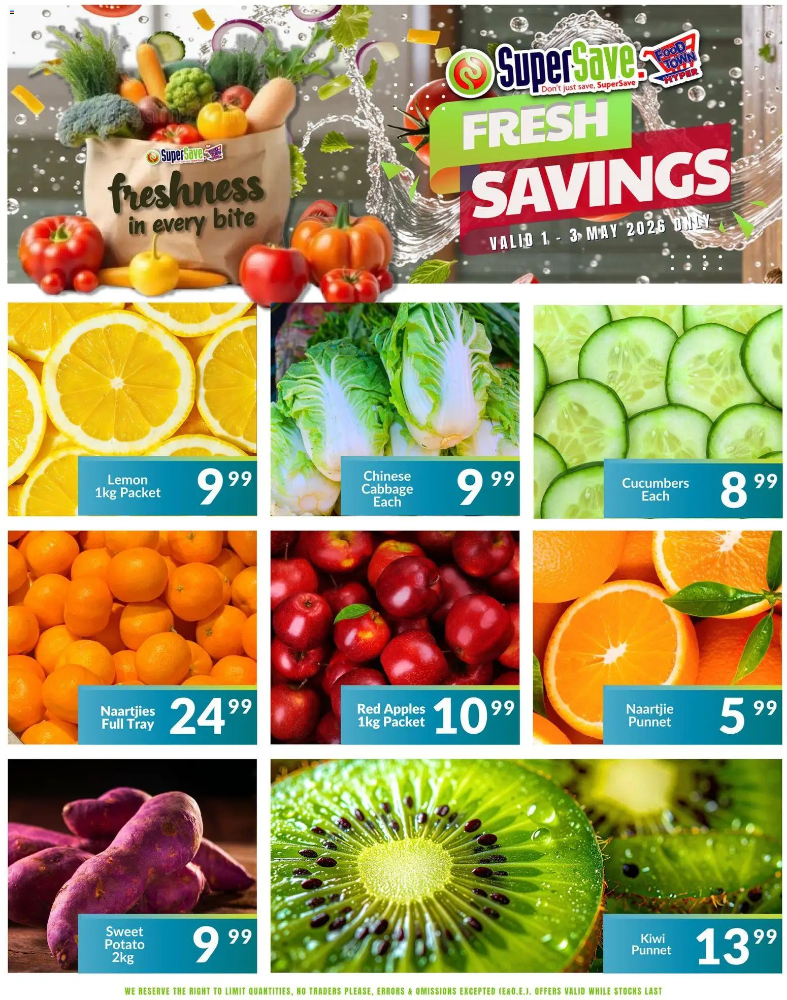 New Super Save catalogue – valid from 01.05.2026 | Page: 4 | Products: Tray, Apples, Kiwi, Cucumbers