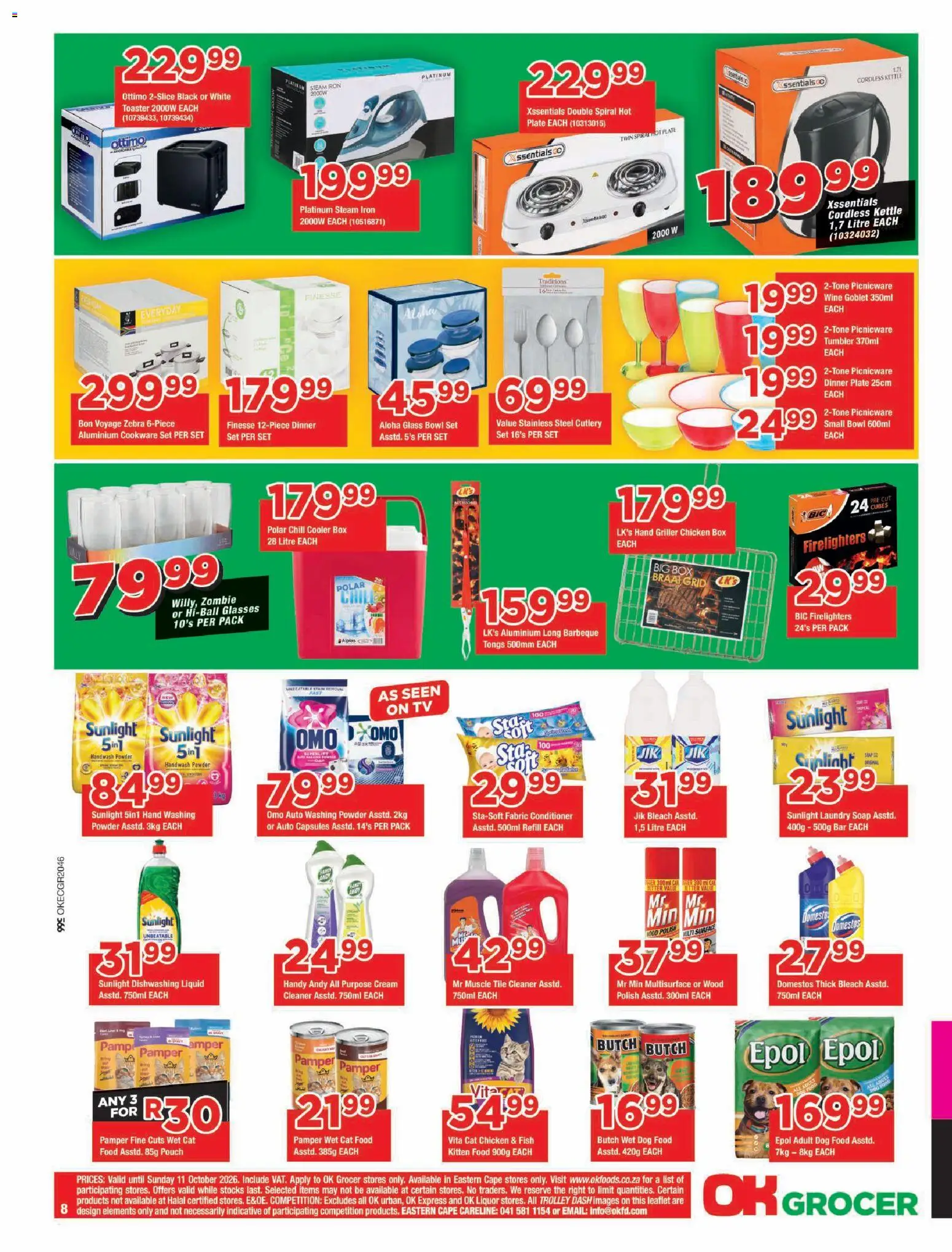 New OK Foods catalogue – valid from 23/09/2026 | Page: 8 | Products: TV, Cream, Griller, Dog food