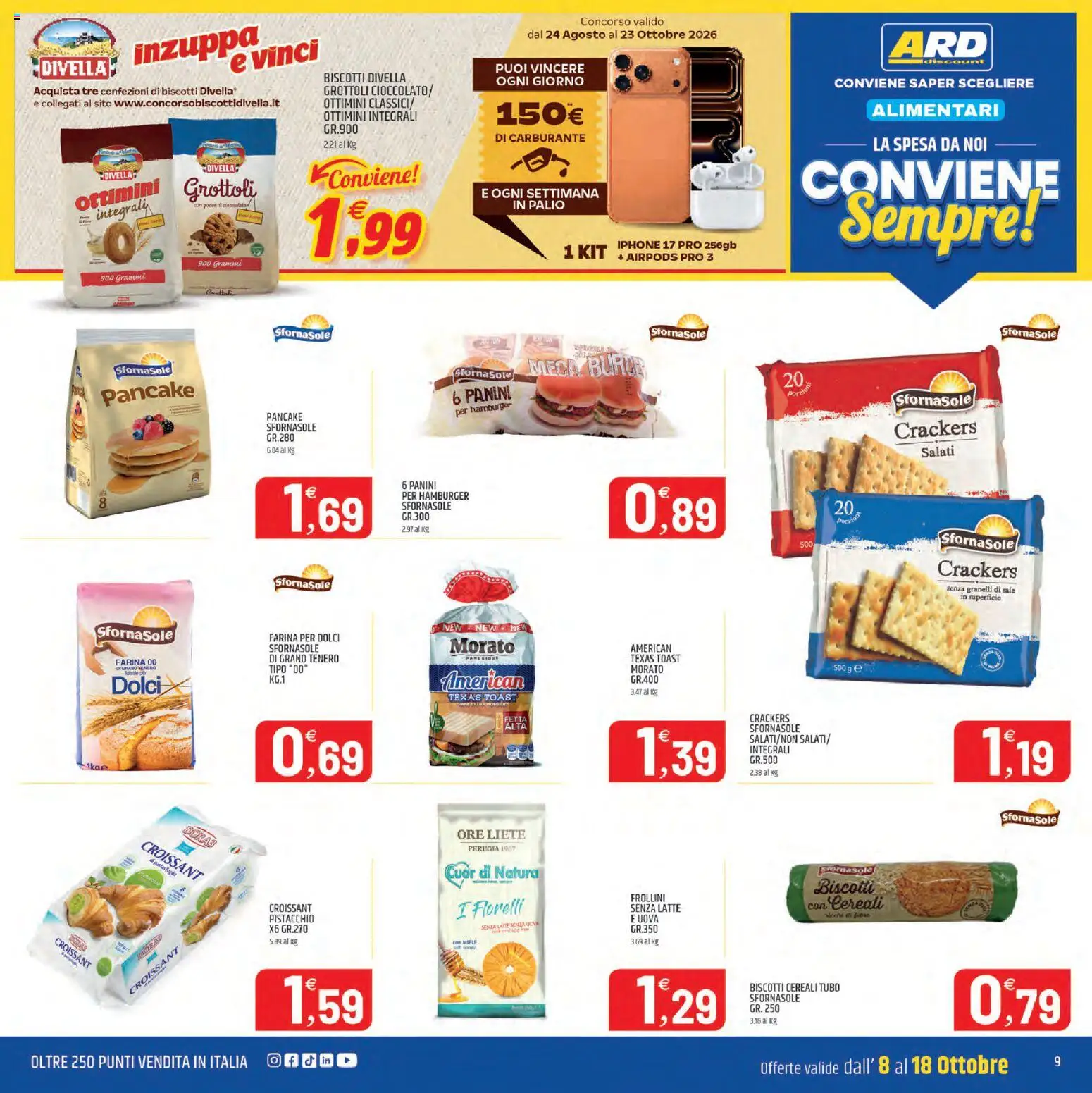 Volantino ARD Discount del 08/10/2026 | Pagina: 9 | Prodotti: Pistacchio, Iphone, Croissant, Frollini