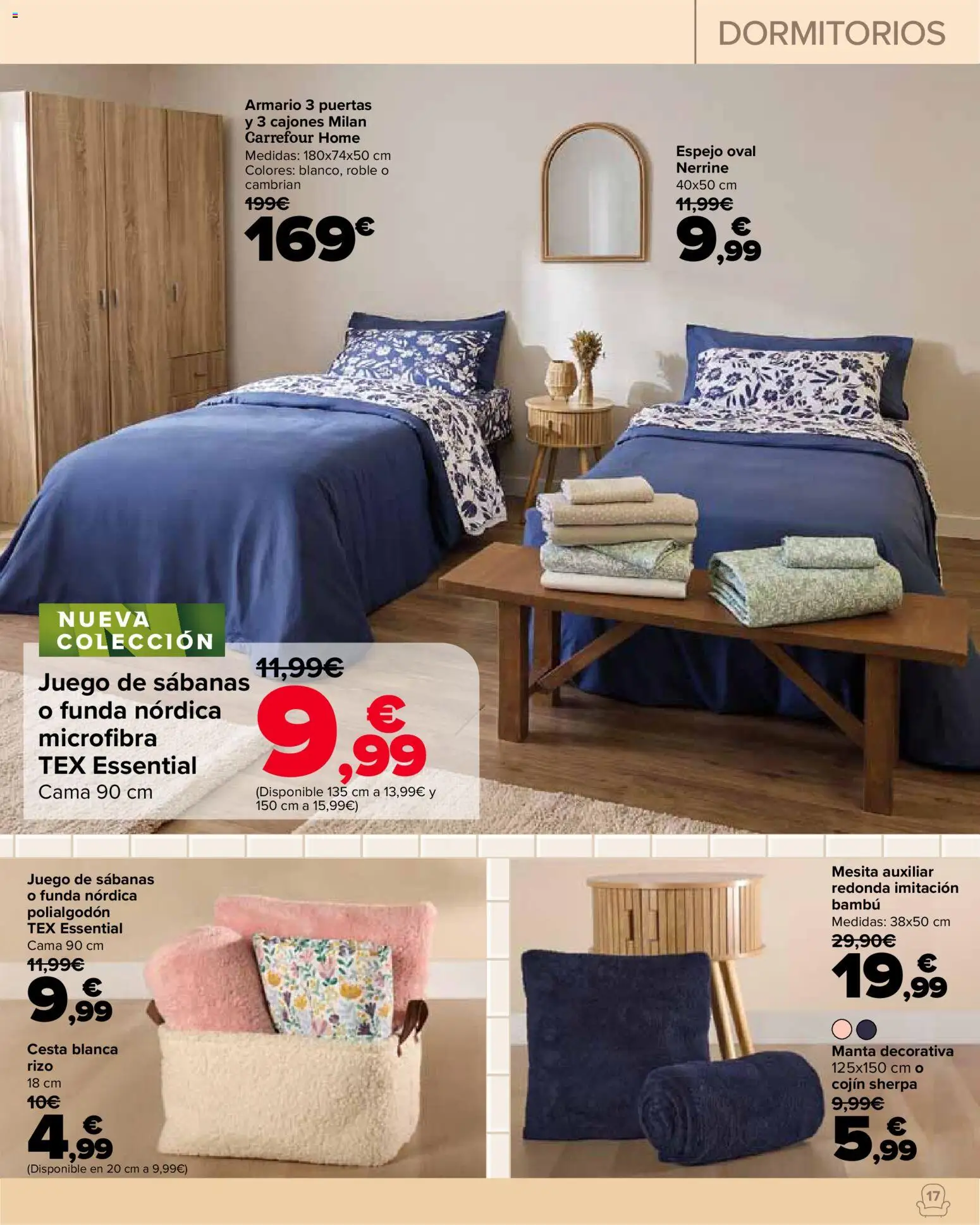 Carrefour Hogar │ válido desde el 22/09/2026 | Página: 17 | Productos: Cama, Cojín, Armario, Cesta
