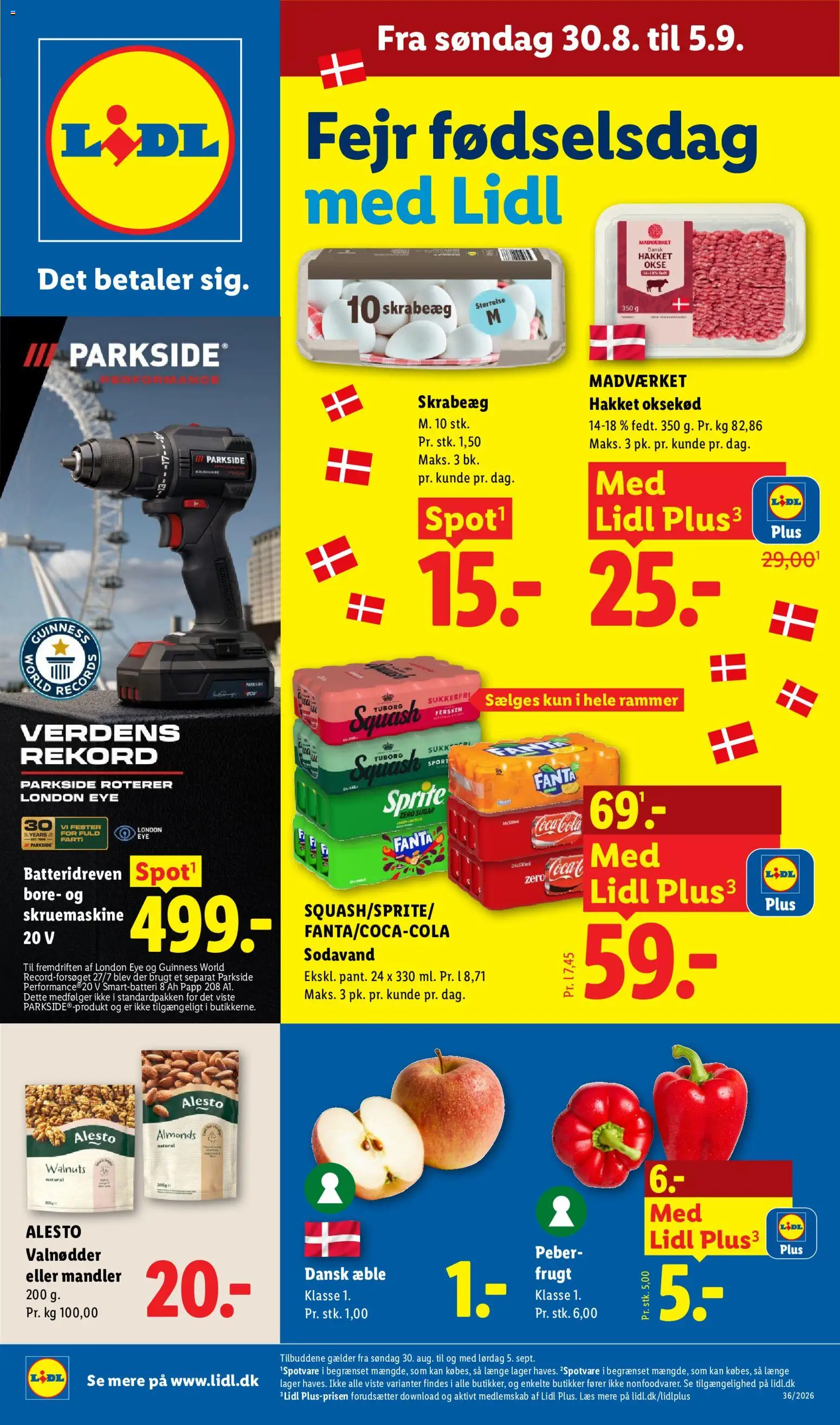 Lidl tilbudsavis – gyldig fra 30/08/2026 | Side: 1 | Produkter: Rammer, Coca Cola, Sodavand, Fanta