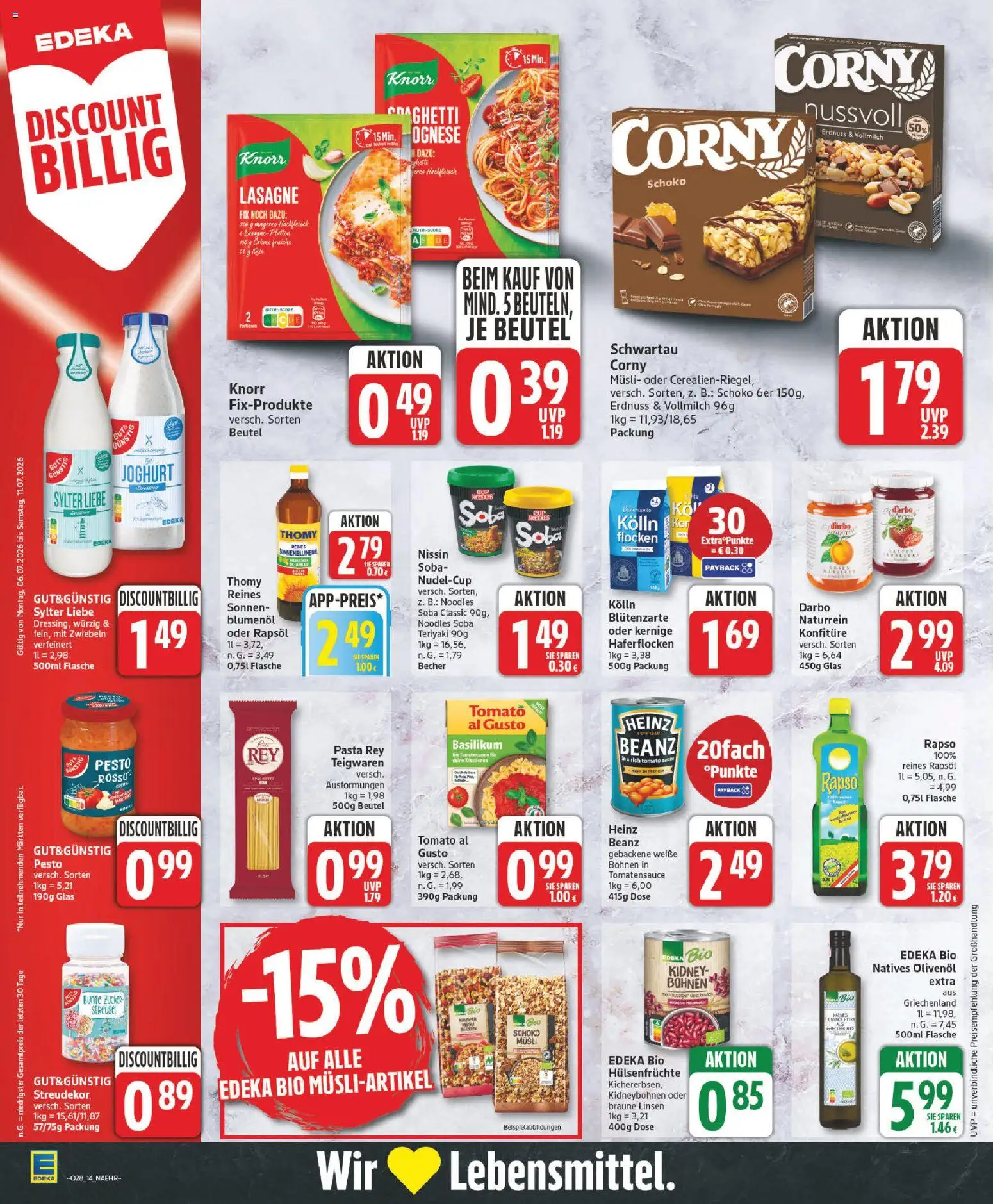 Edeka Prospekt – gültig ab 06.07.2026 | Seite: 14 | Produkte: Kolln, Rapsöl, Olivenol, Hackfleisch