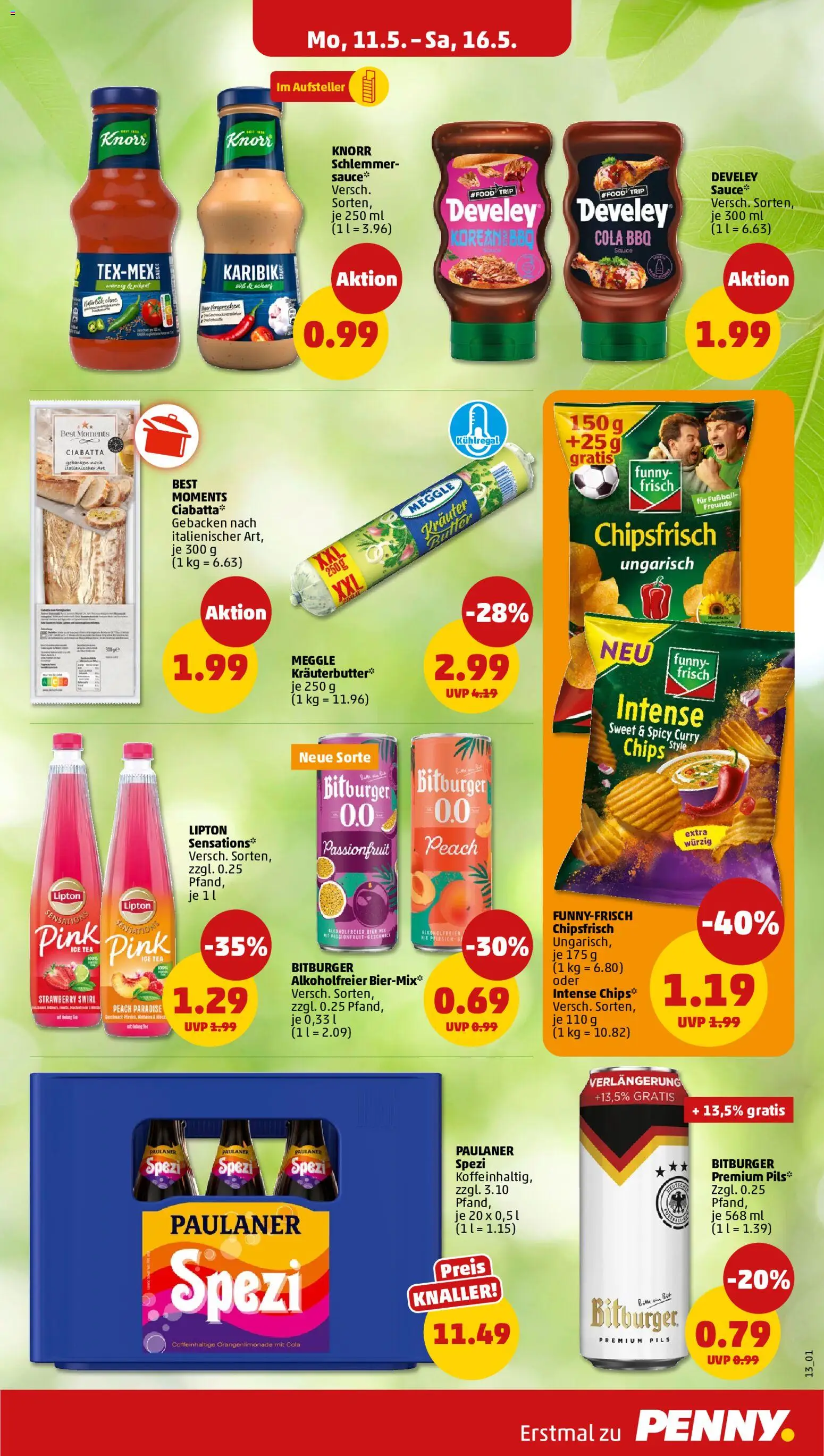 Penny Prospekt 	 – gültig ab 11.05.2026 | Seite: 15 | Produkte: Bitburger, Pils, Kräuterbutter, Paulaner