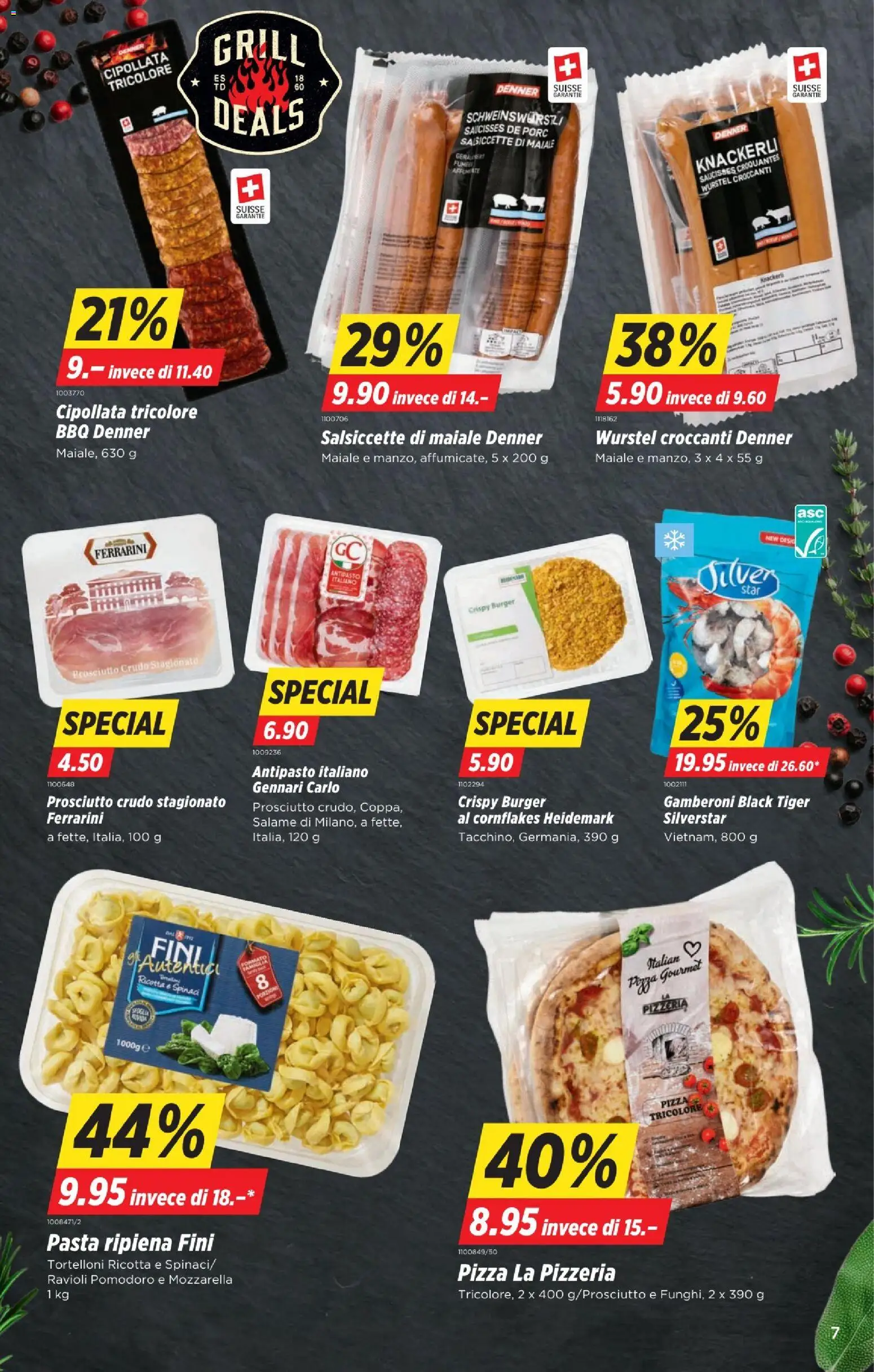 Denner aktionen IT – gültig ab 23.07.2026 | Seite: 7 | Produkte: Burger, Pizza, Pasta, Grill