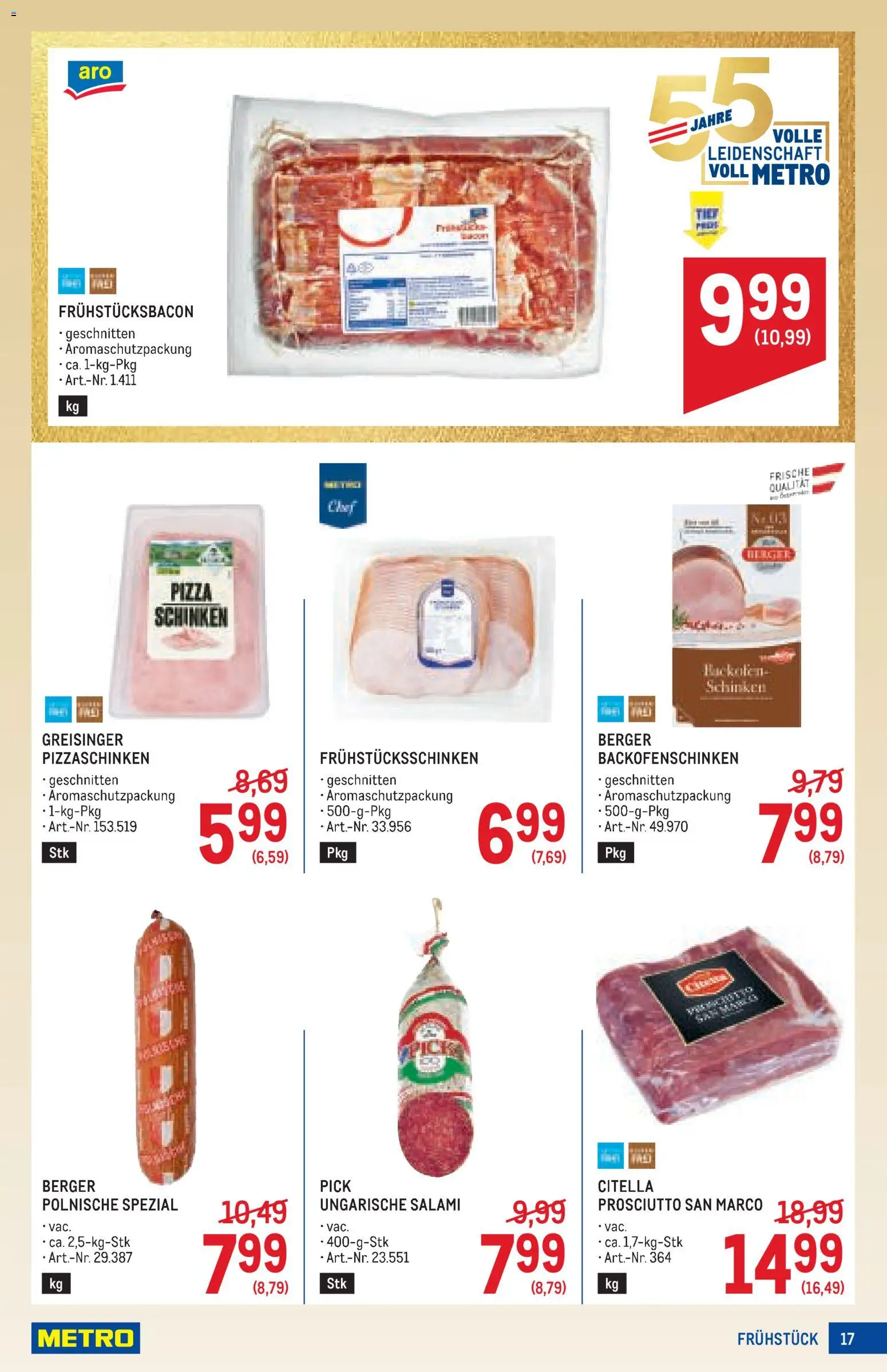 Metro angebote Profi gültig ab 15.10.2026 | Seite: 17 | Produkte: Salami, Schinken, Pizza